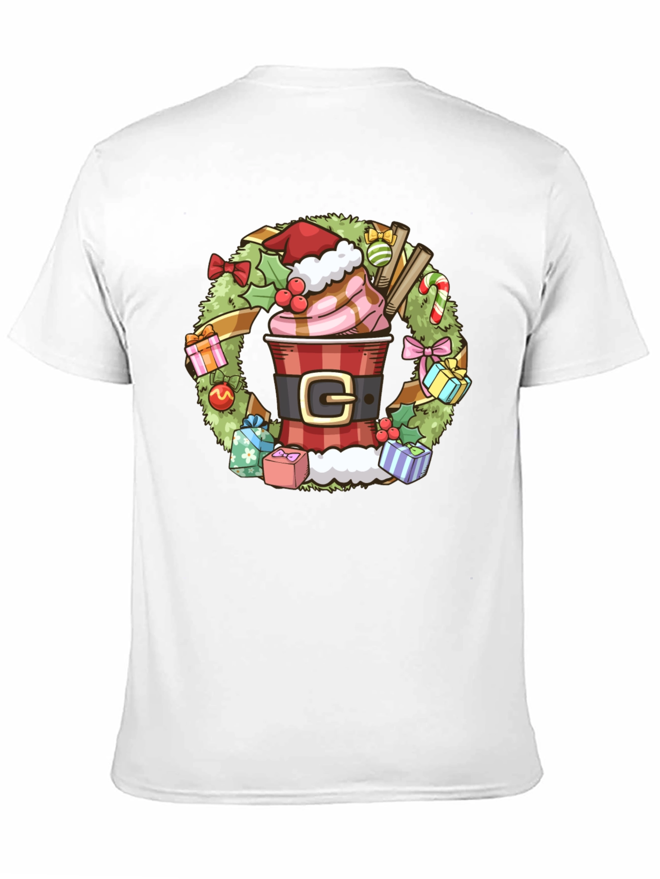 Festive Holiday Coffee Wreath T-Shirt