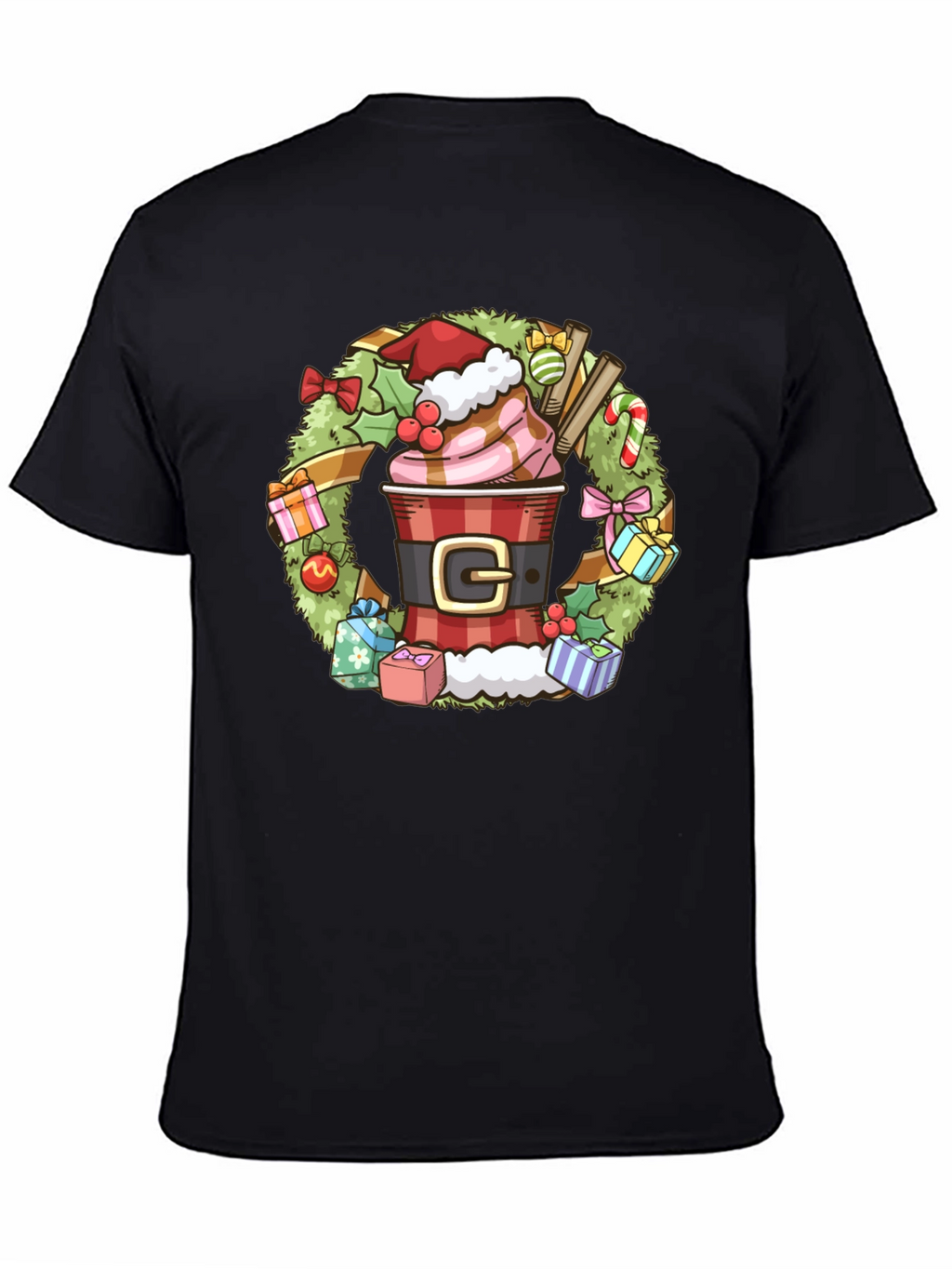 Festive Holiday Coffee Wreath T-Shirt