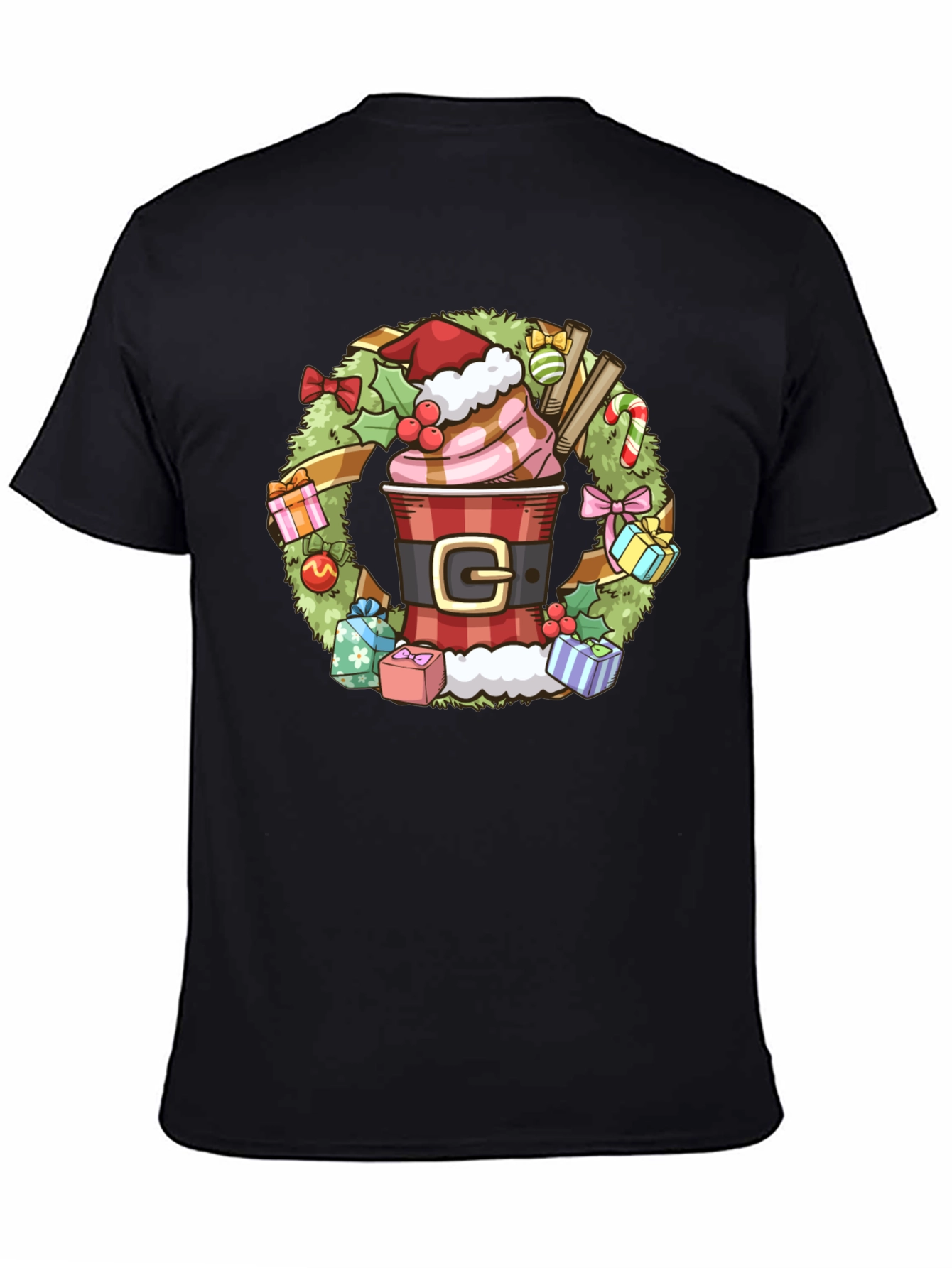 Festive Holiday Coffee Wreath T-Shirt
