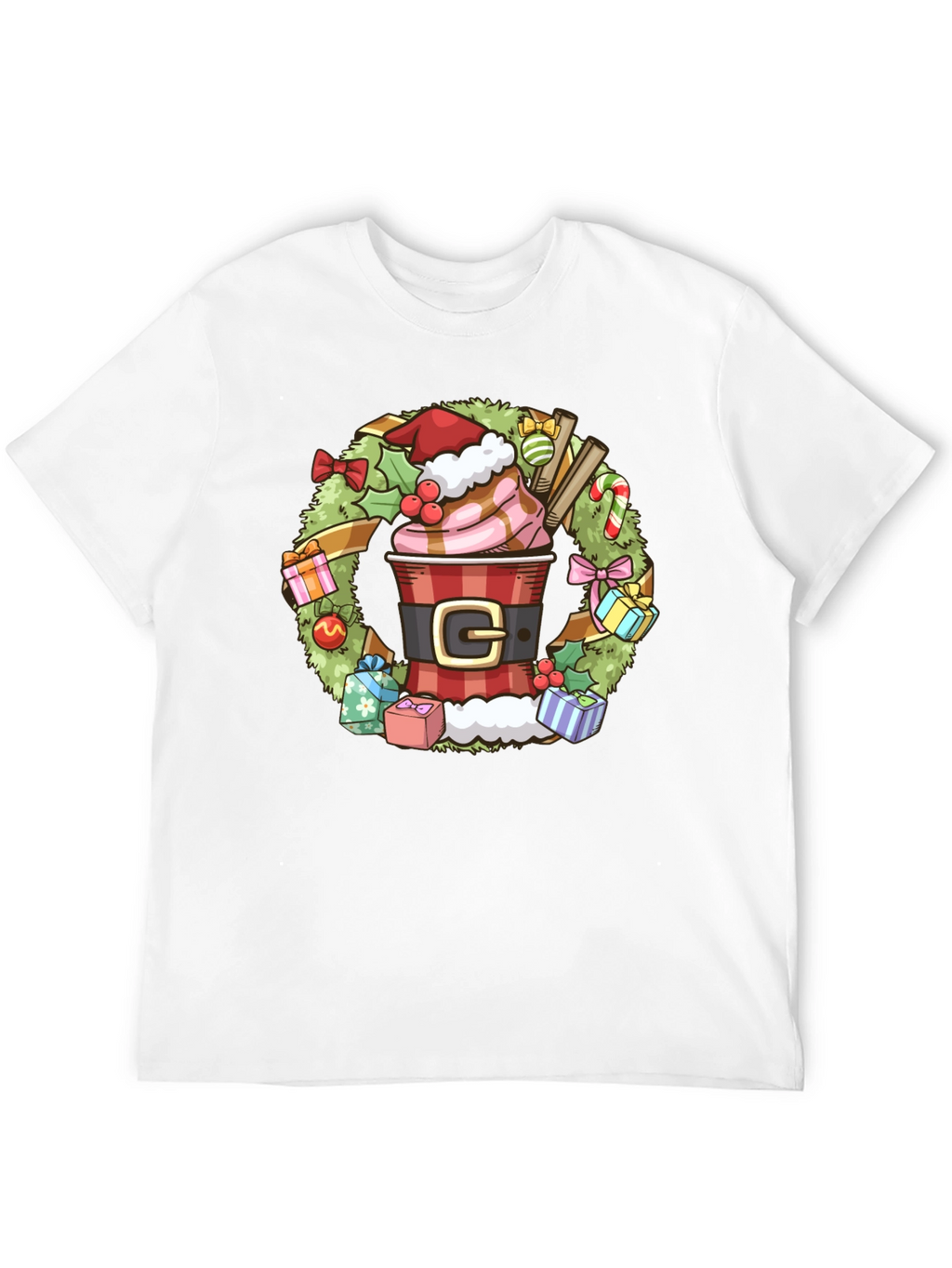 Festive Holiday Coffee Wreath T-Shirt