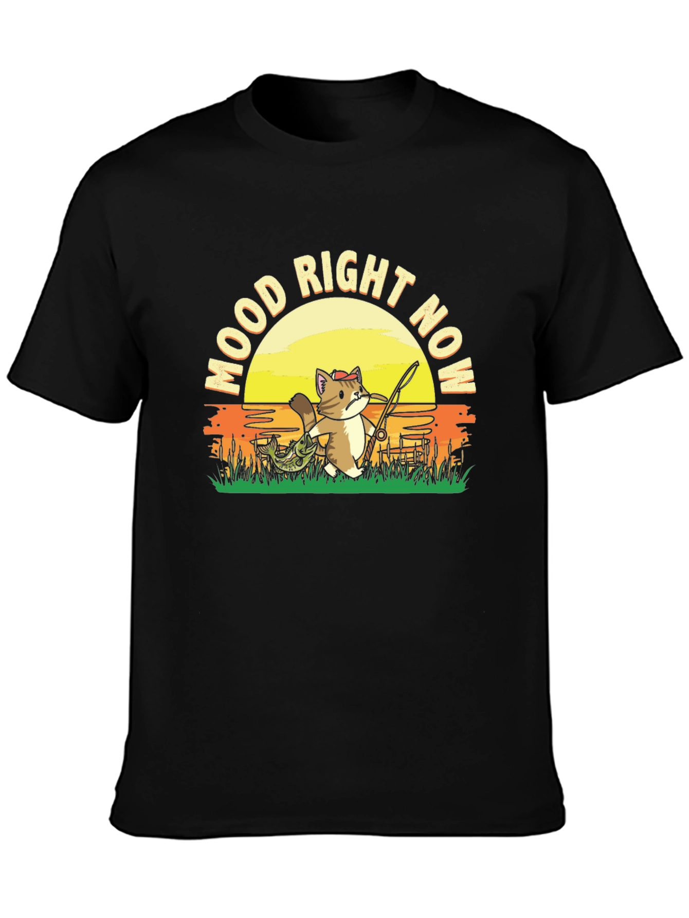 Mood Right Now Fishing Cat T-Shirt