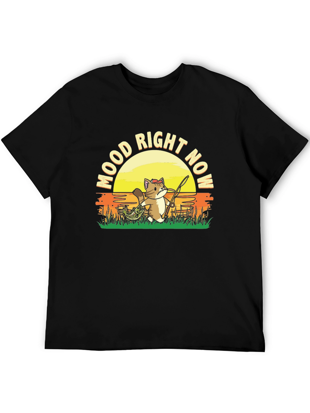 Mood Right Now Fishing Cat T-Shirt