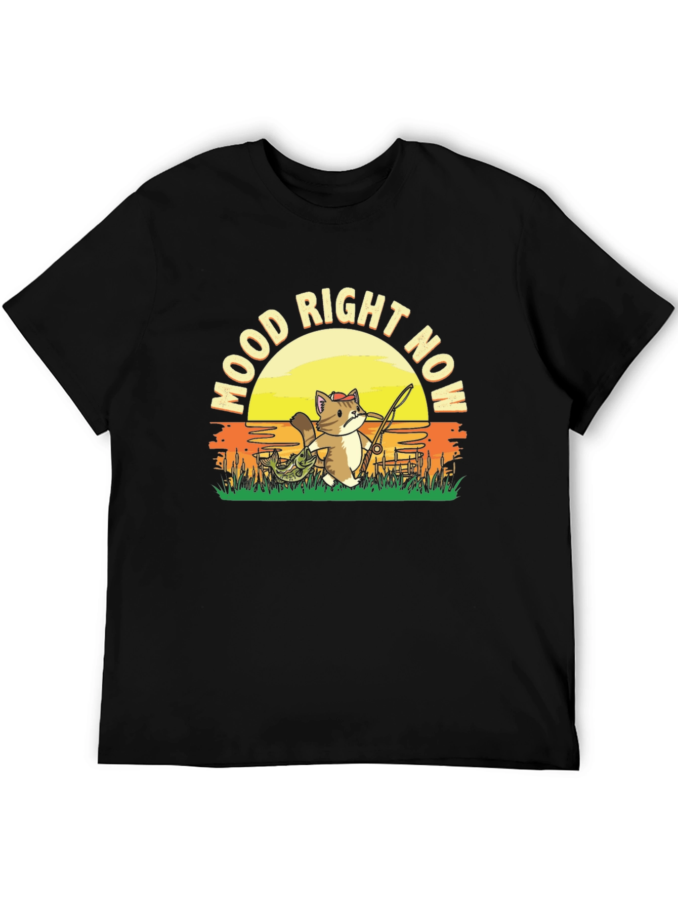 Mood Right Now Fishing Cat T-Shirt