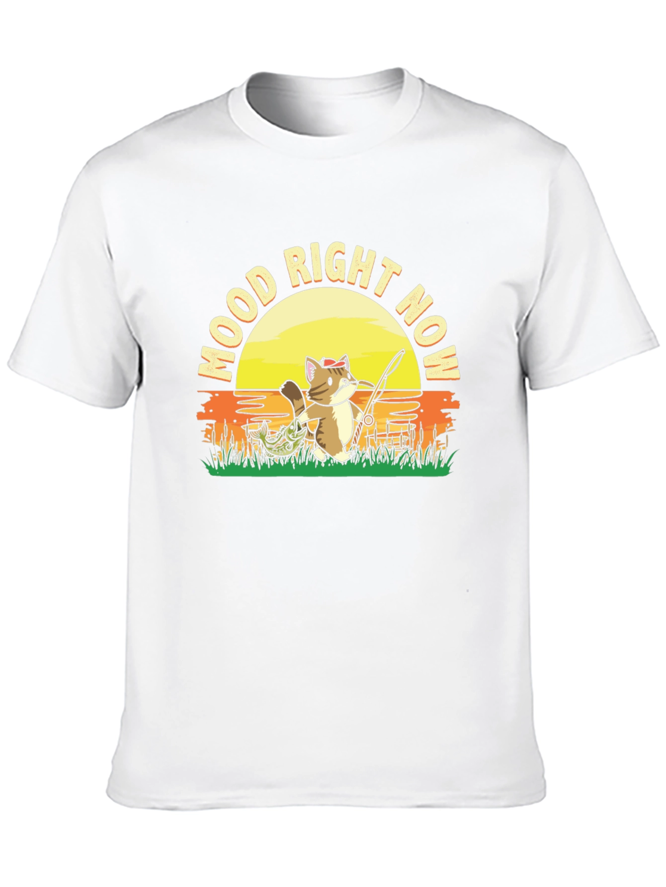 Mood Right Now Fishing Cat T-Shirt