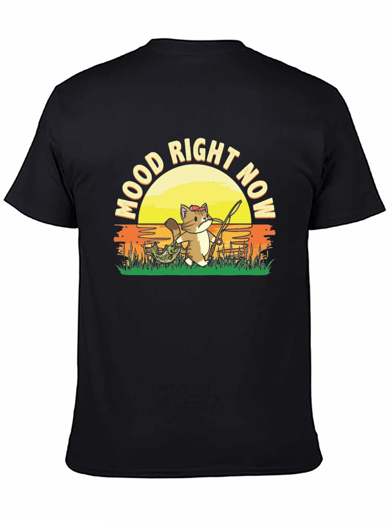Mood Right Now Fishing Cat T-Shirt
