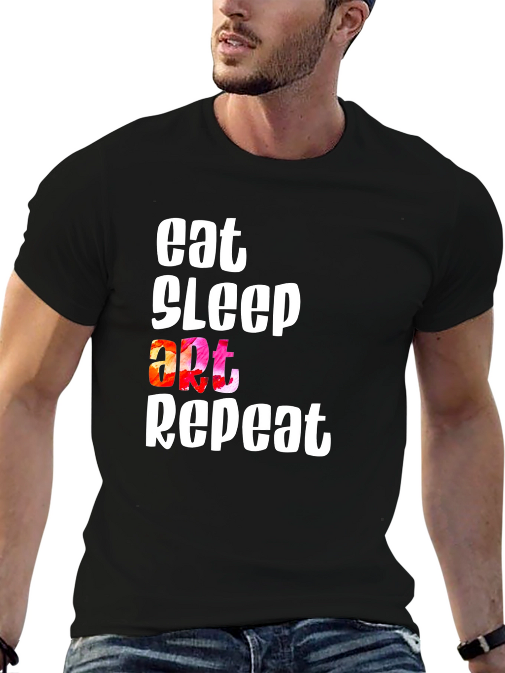 Eat Sleep Art Repeat Graphic T-Shirt