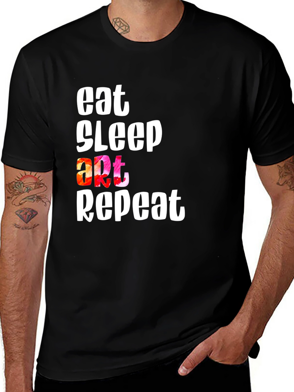 Eat Sleep Art Repeat Graphic T-Shirt
