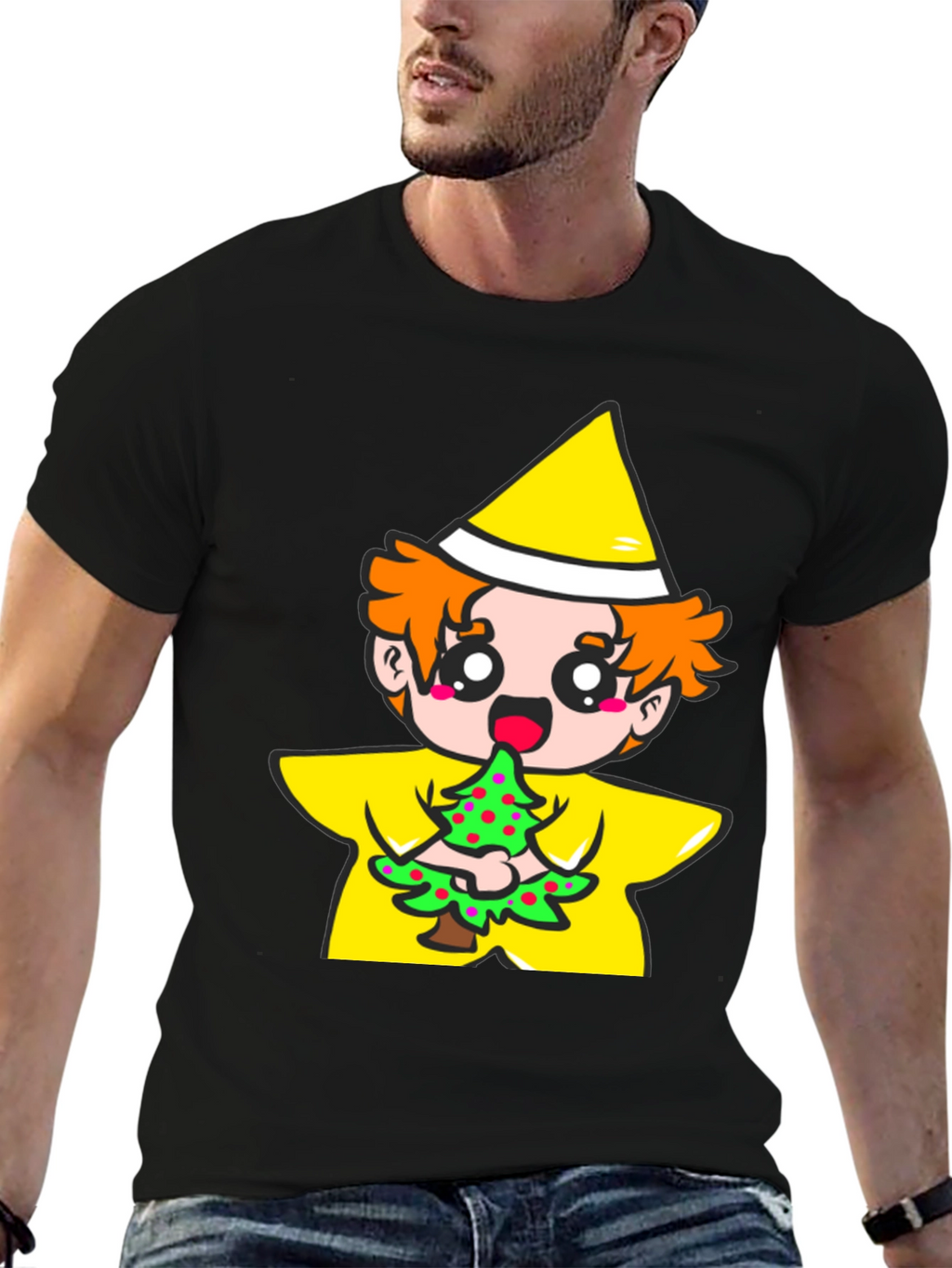 Cartoon Tree Eater Graphic T-Shirt