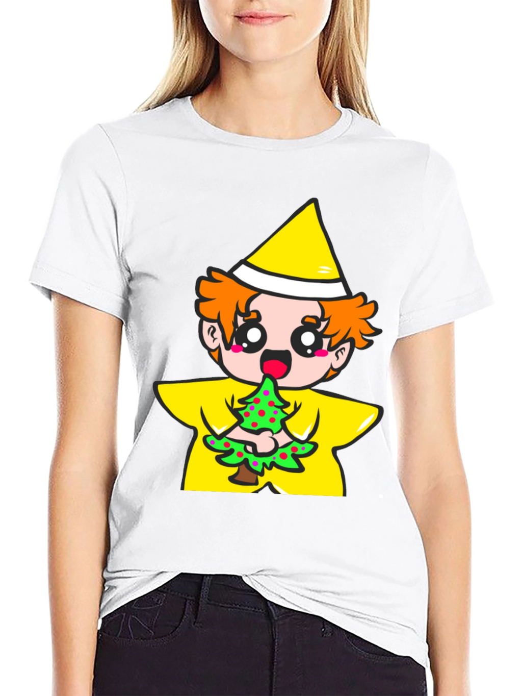 Cartoon Tree Eater Graphic T-Shirt