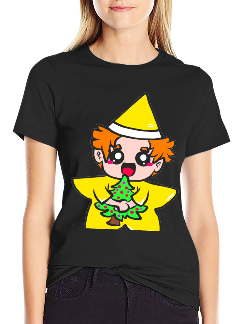 Cartoon Tree Eater Graphic T-Shirt