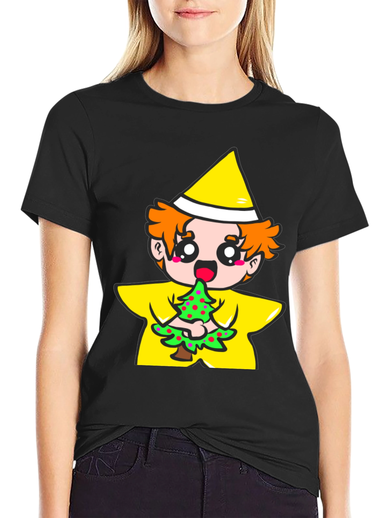 Cartoon Tree Eater Graphic T-Shirt