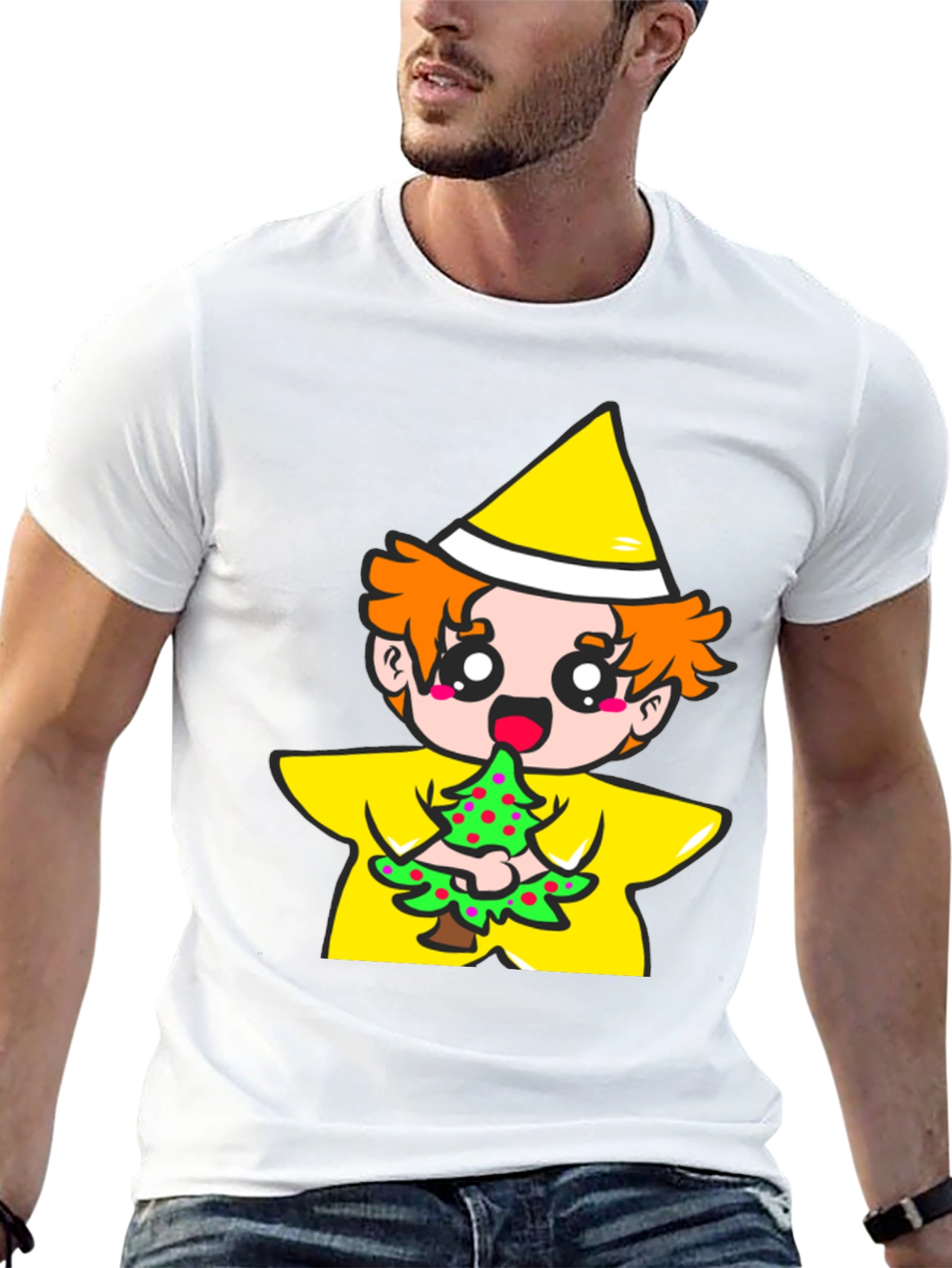 Cartoon Tree Eater Graphic T-Shirt