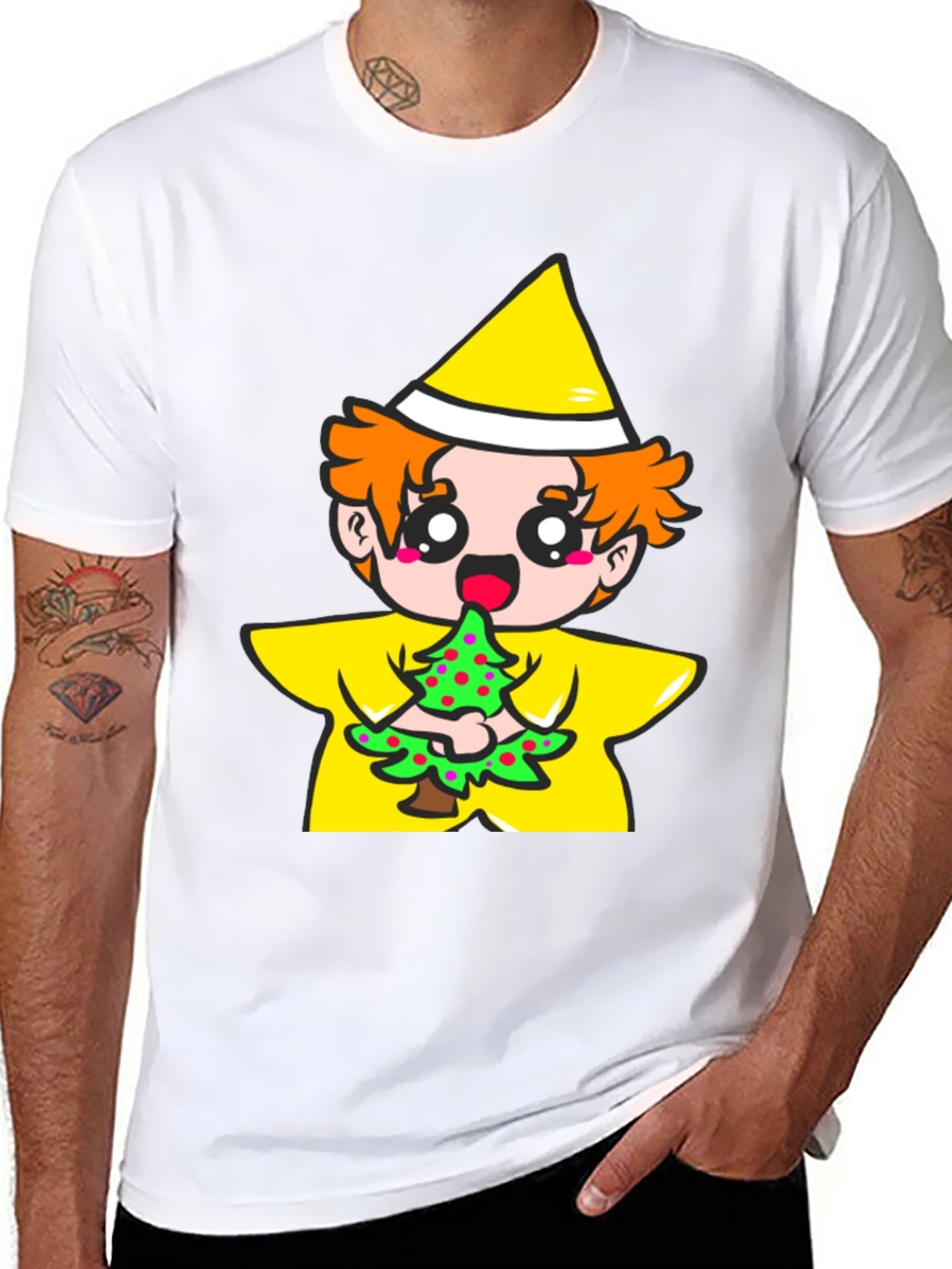 Cartoon Tree Eater Graphic T-Shirt
