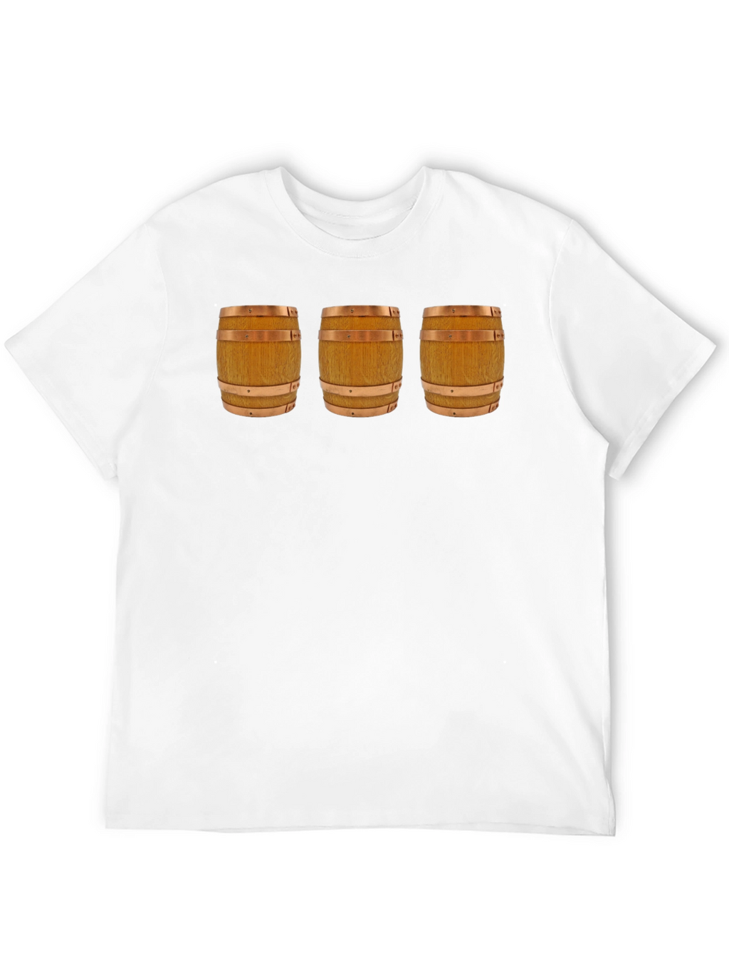 Mens Black T-Shirt with Barrel Design