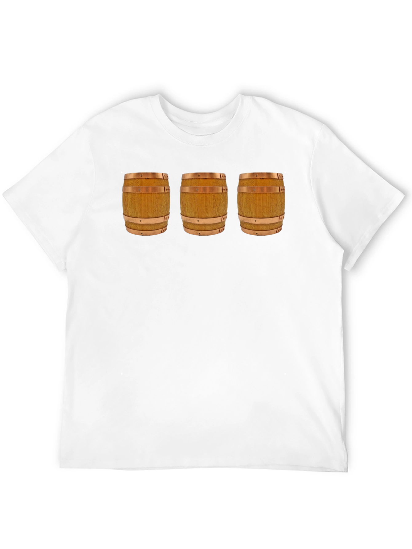 Mens Black T-Shirt with Barrel Design
