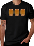 Mens Black T-Shirt with Barrel Design