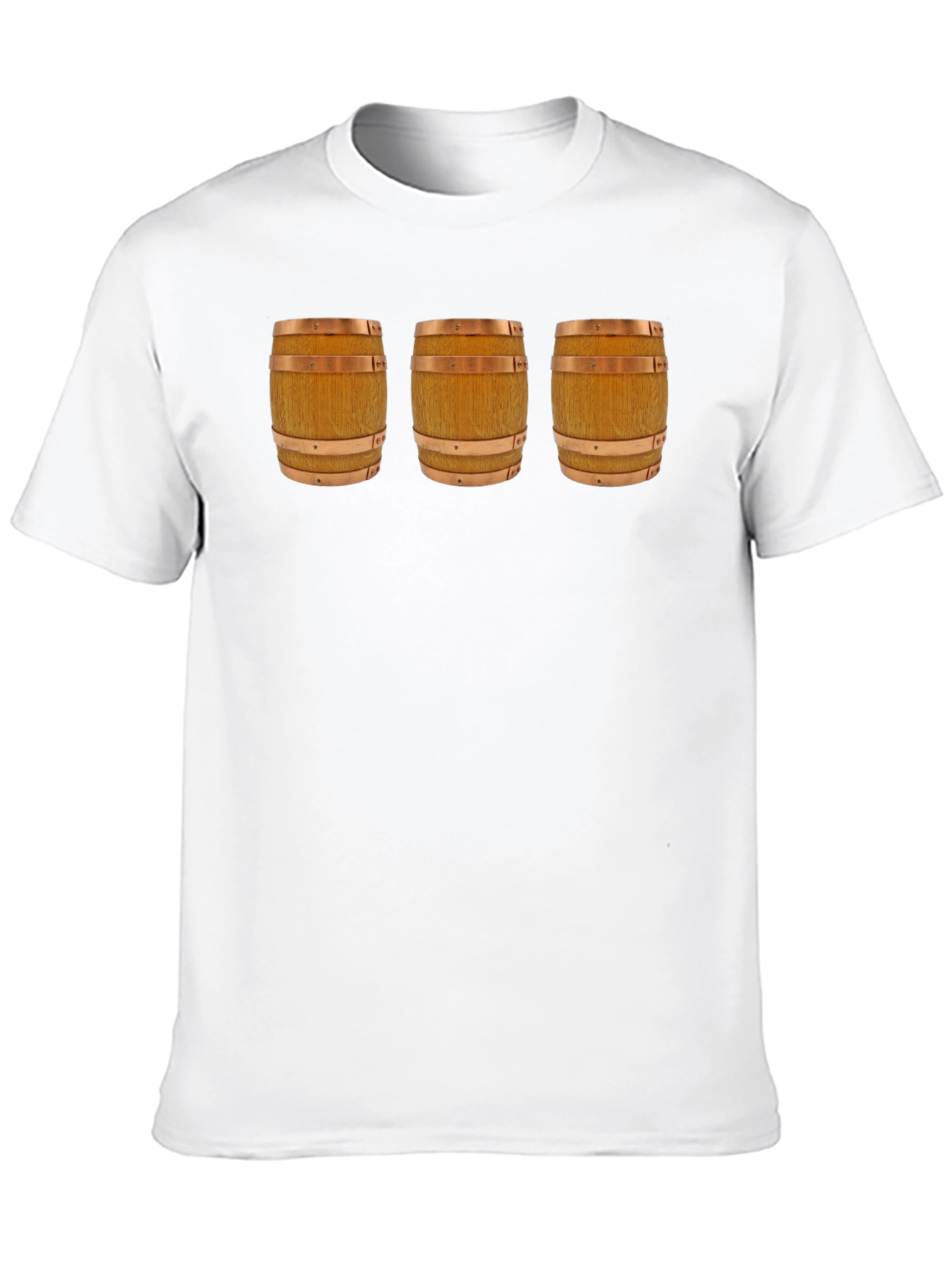 Mens Black T-Shirt with Barrel Design