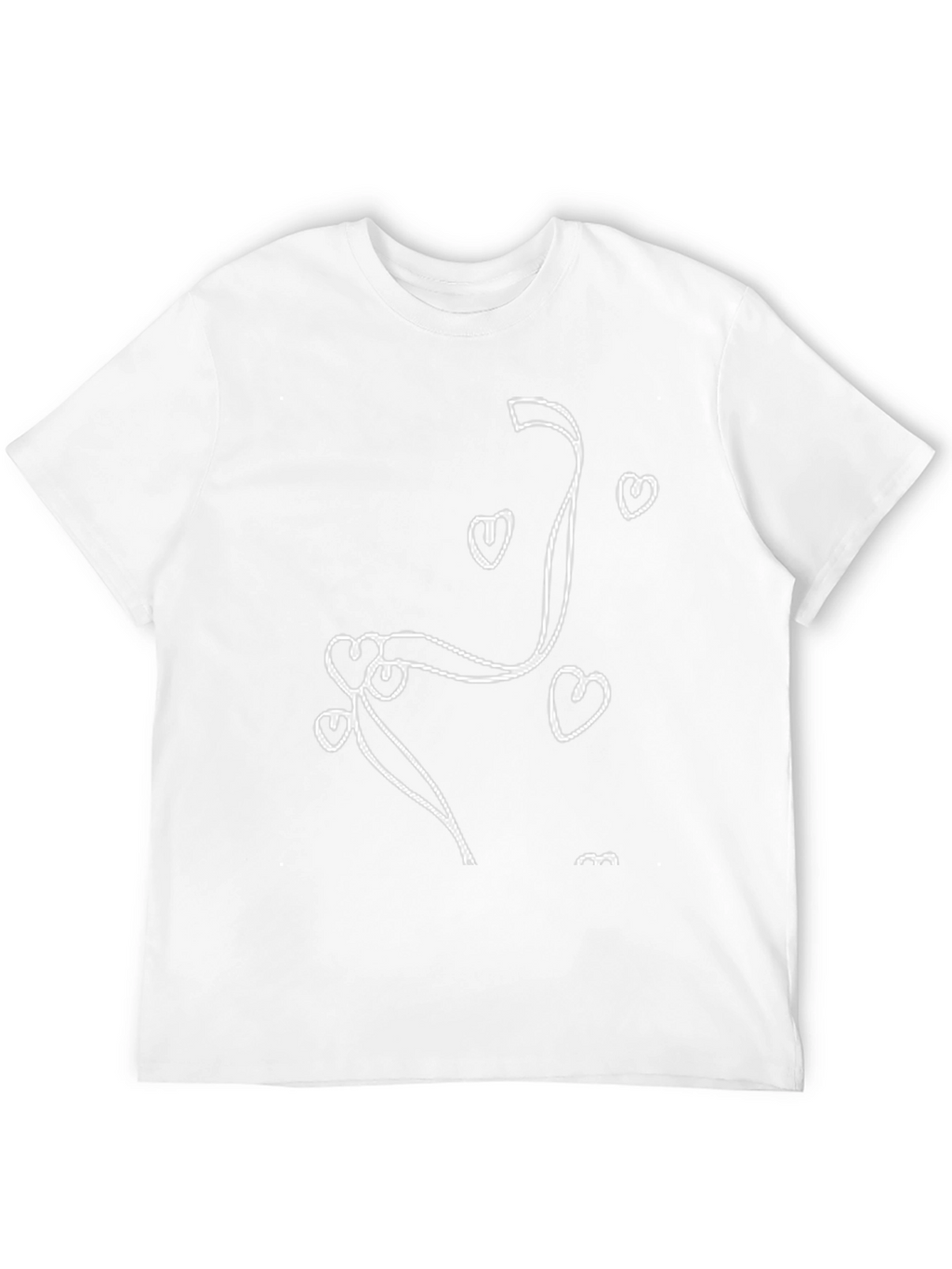 Heart Line Art Black Tee