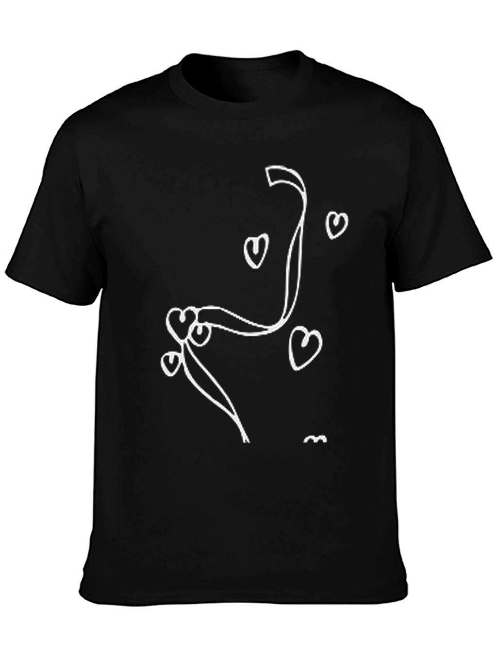 Heart Line Art Black Tee