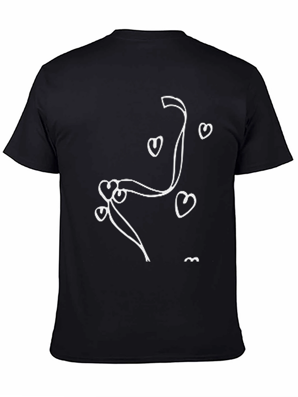 Heart Line Art Black Tee