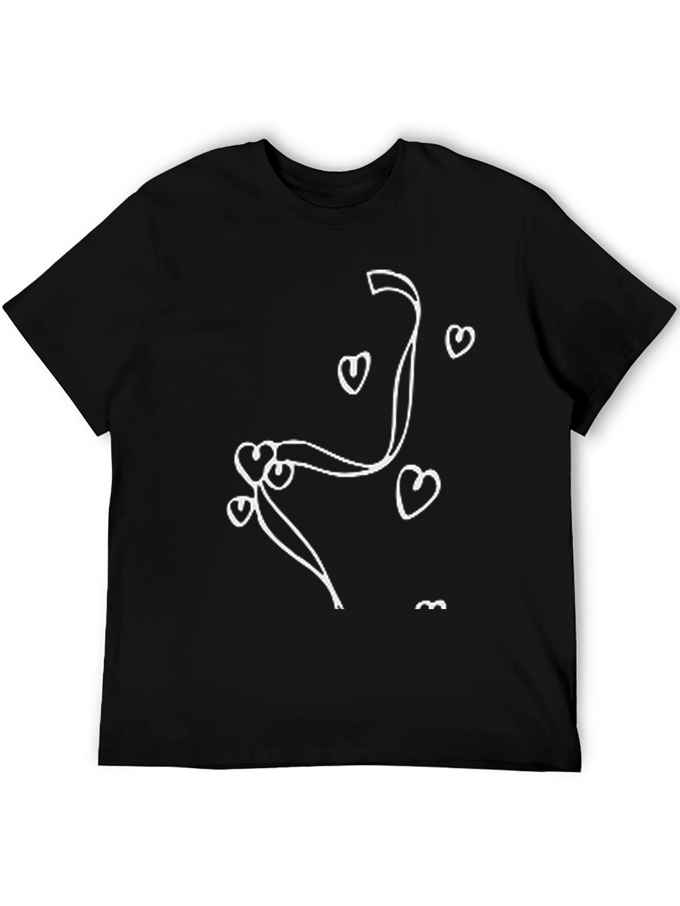 Heart Line Art Black Tee