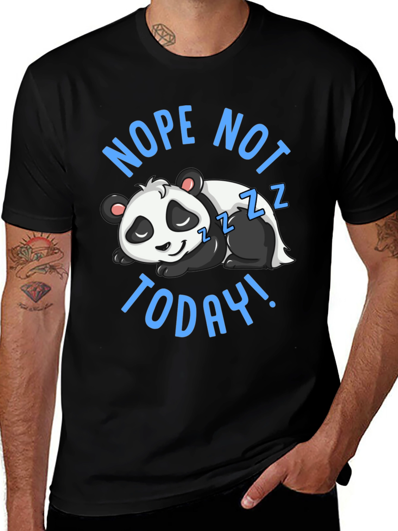 Nope Not Today Panda Graphic T-Shirt