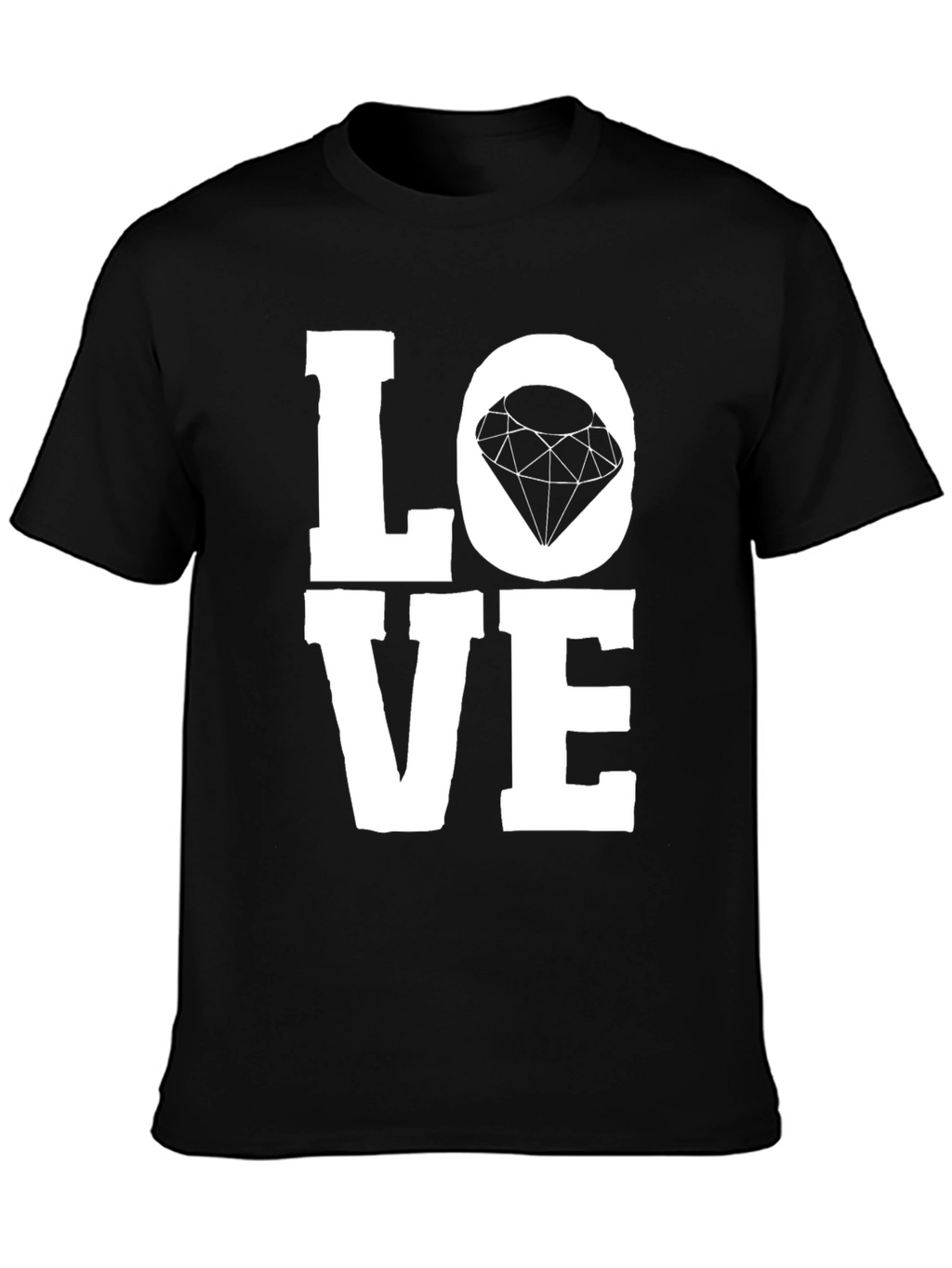 Love Diamond Graphic Tee - Unisex Black T-Shirt