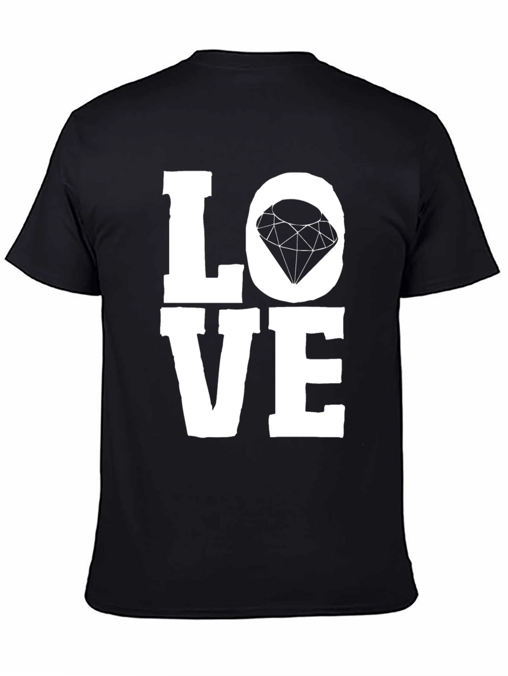 Love Diamond Graphic Tee - Unisex Black T-Shirt