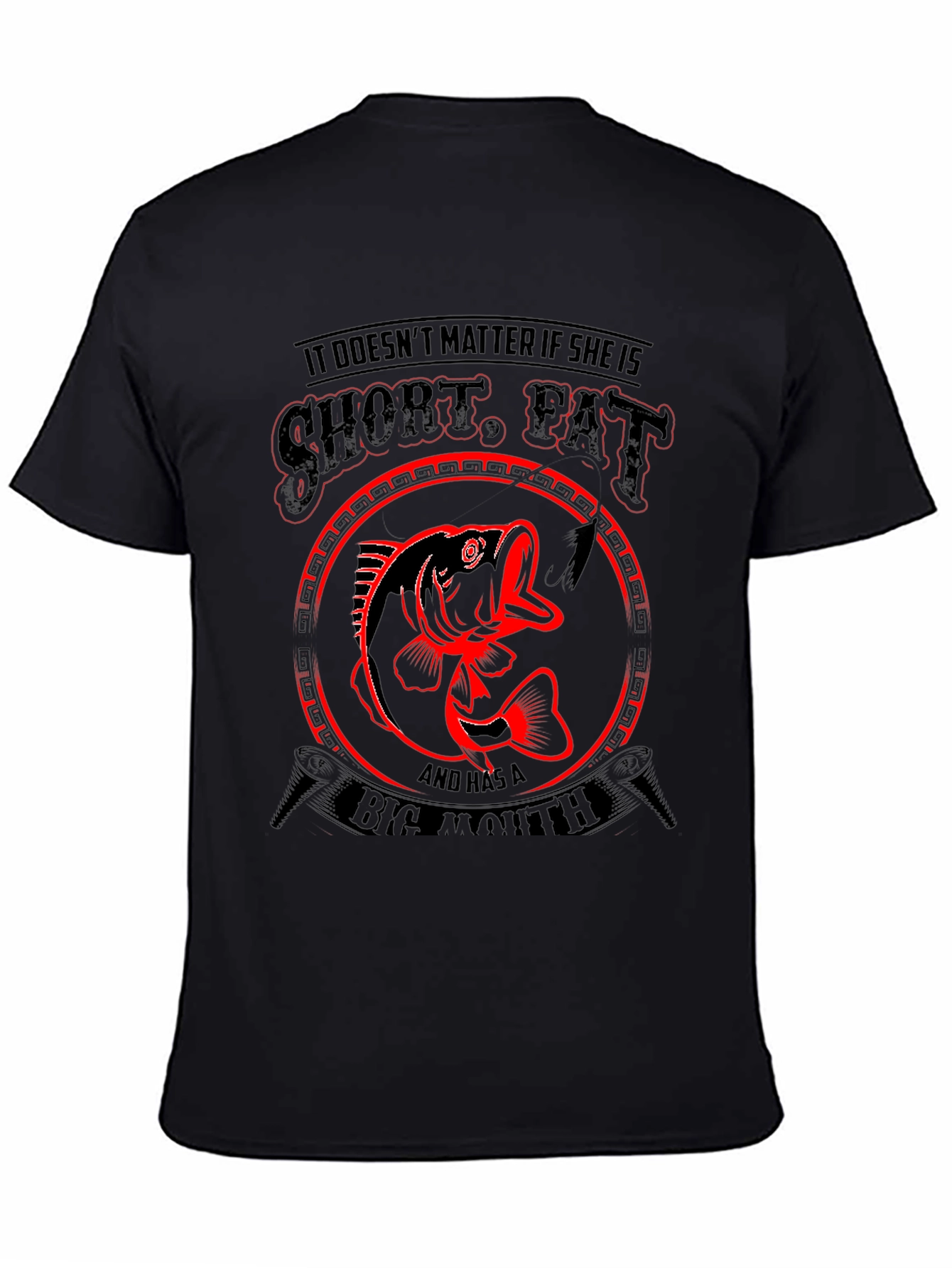 Funny Fishing T-Shirt - Short Fat Big Mouth Bass