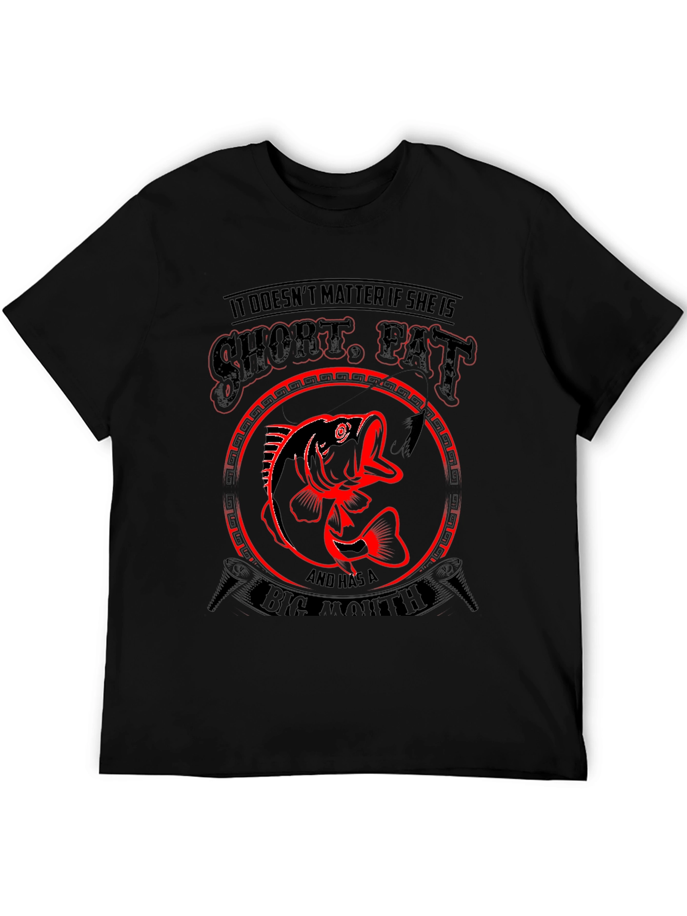 Funny Fishing T-Shirt - Short Fat Big Mouth Bass