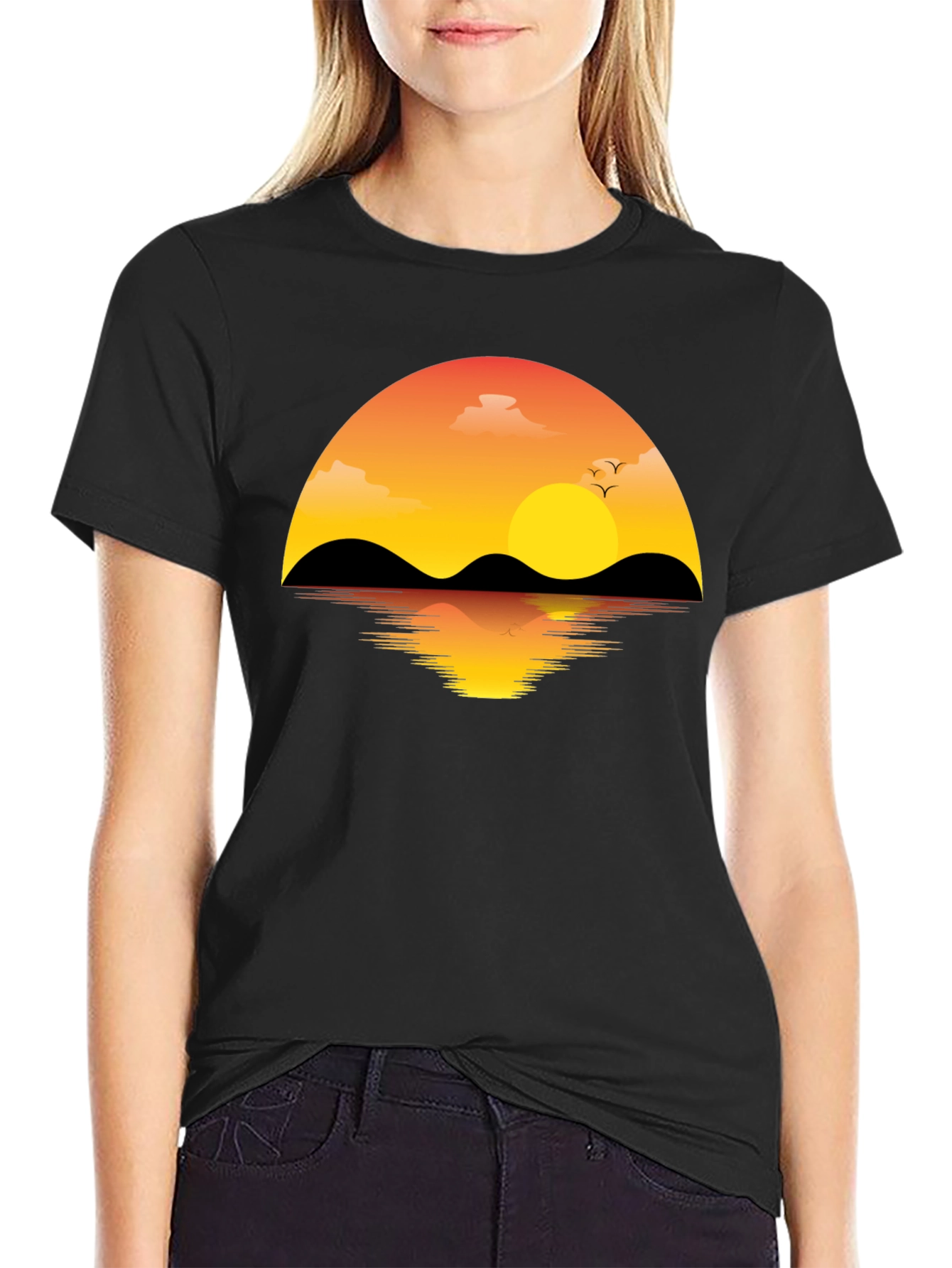 Sunset Graphic T-Shirt - Mens Black Tee