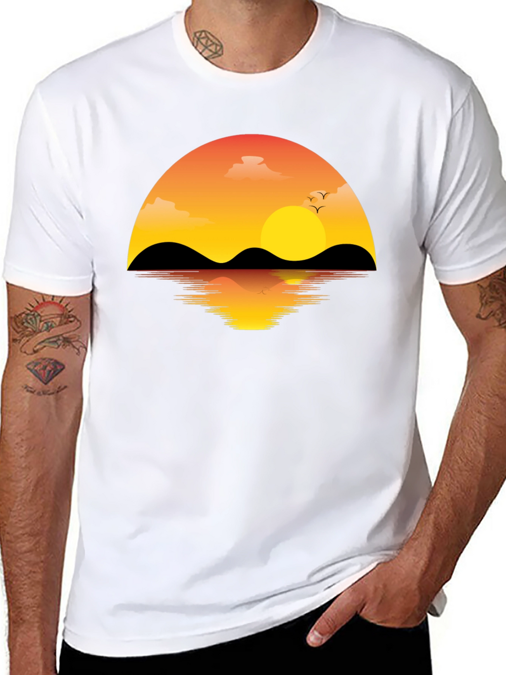 Sunset Graphic T-Shirt - Mens Black Tee