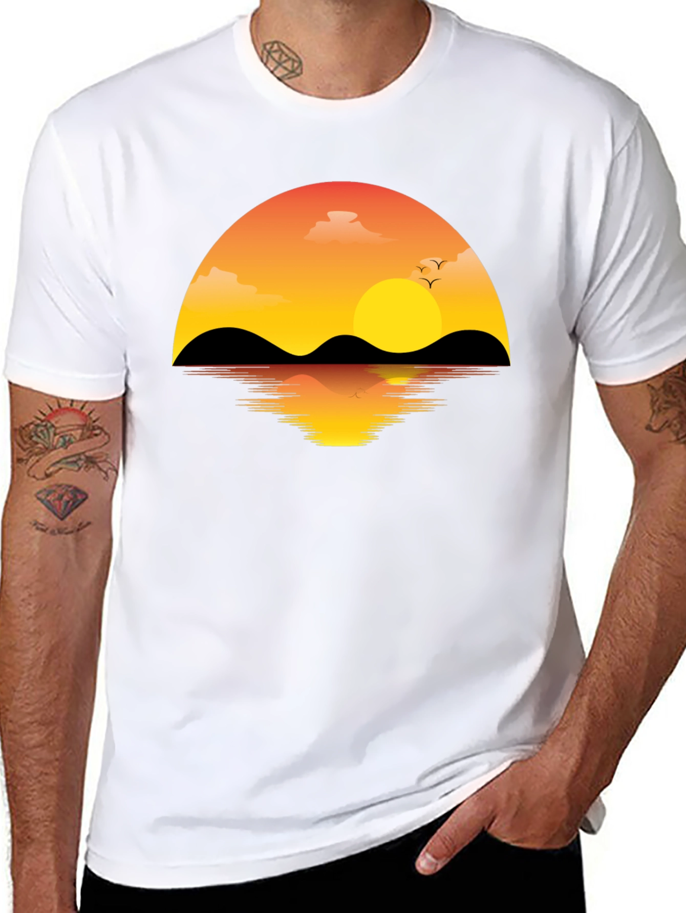 Sunset Graphic T-Shirt - Mens Black Tee