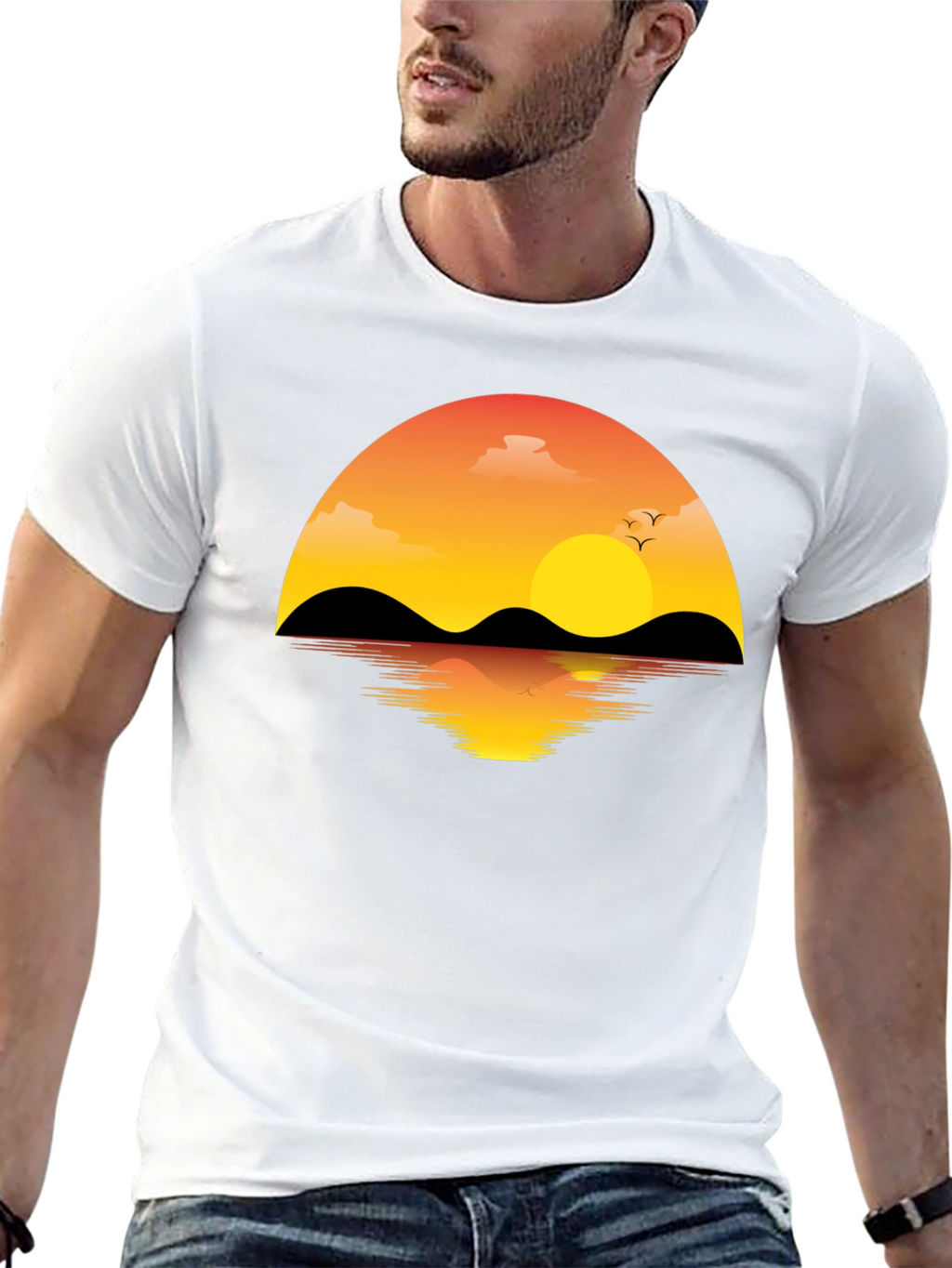 Sunset Graphic T-Shirt - Mens Black Tee