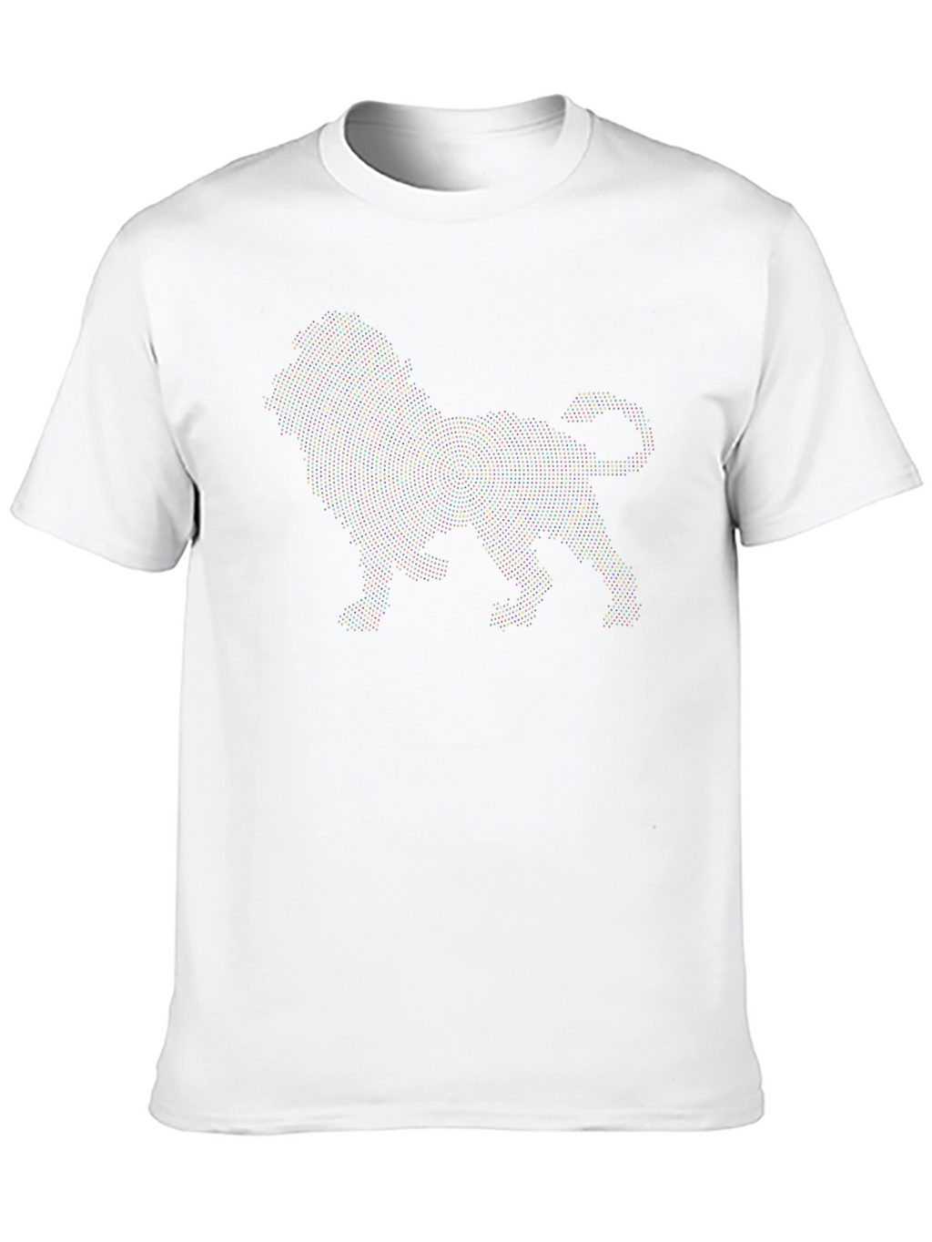 Lion Dot Art Black T-Shirt
