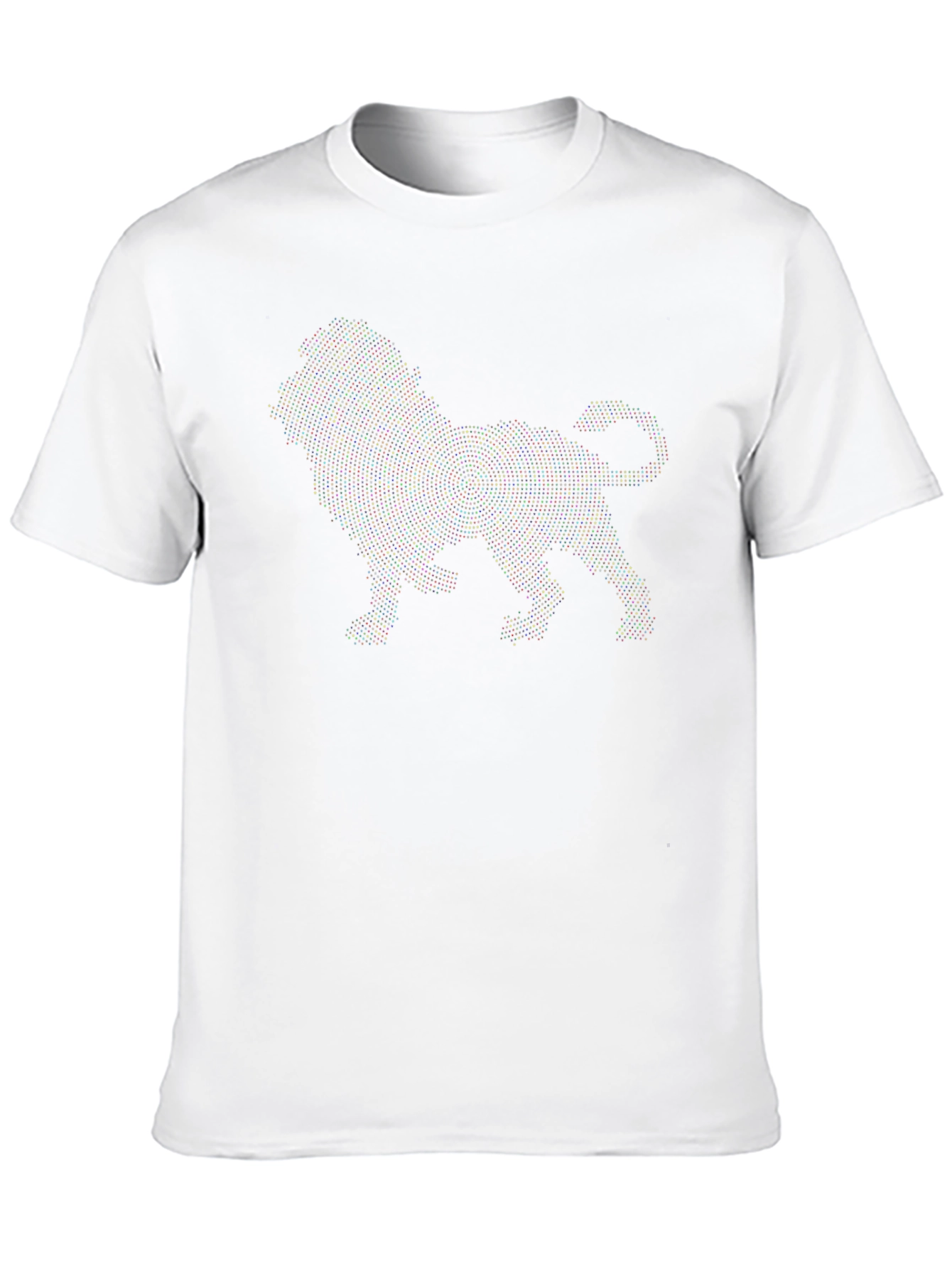 Lion Dot Art Black T-Shirt