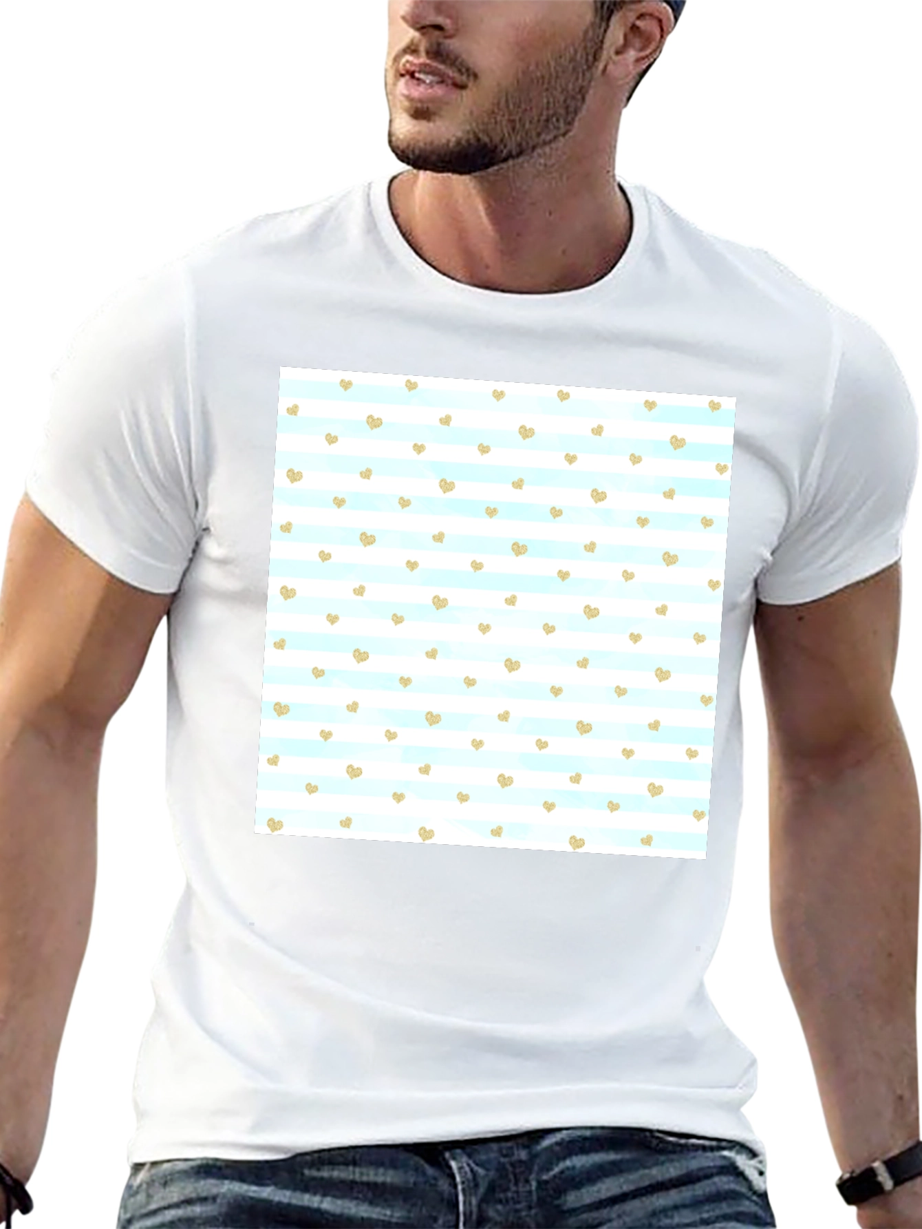 Heart Pattern T-Shirt - Stylish Mens Tee