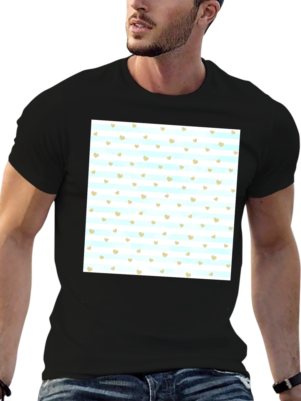 Heart Pattern T-Shirt - Stylish Mens Tee