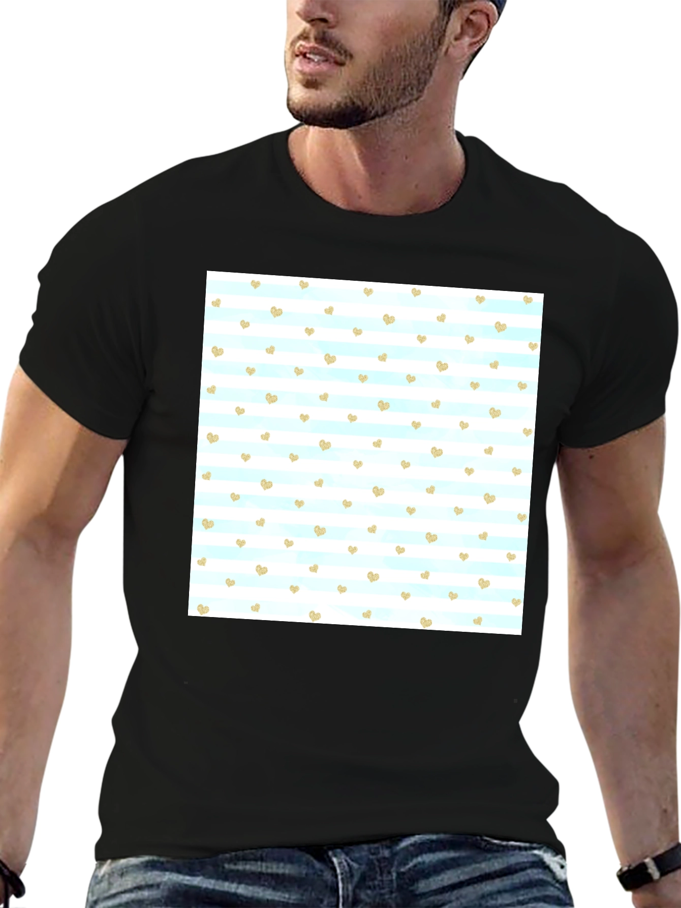 Heart Pattern T-Shirt - Stylish Mens Tee