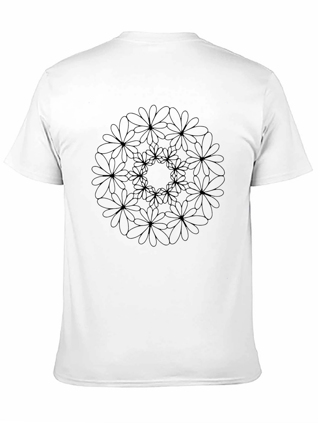 Floral Mandala Black T-Shirt - Unique Design