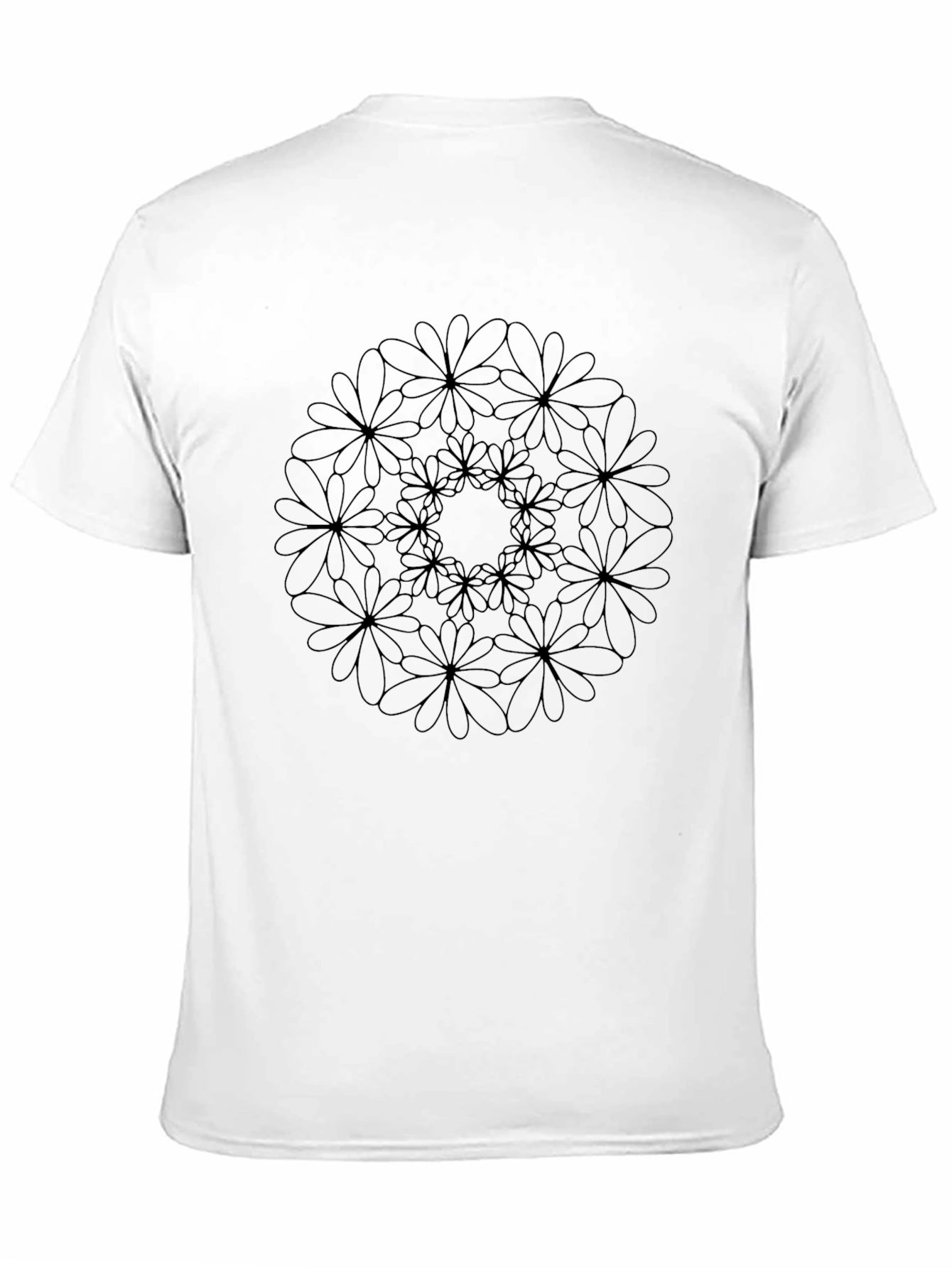 Floral Mandala Black T-Shirt - Unique Design