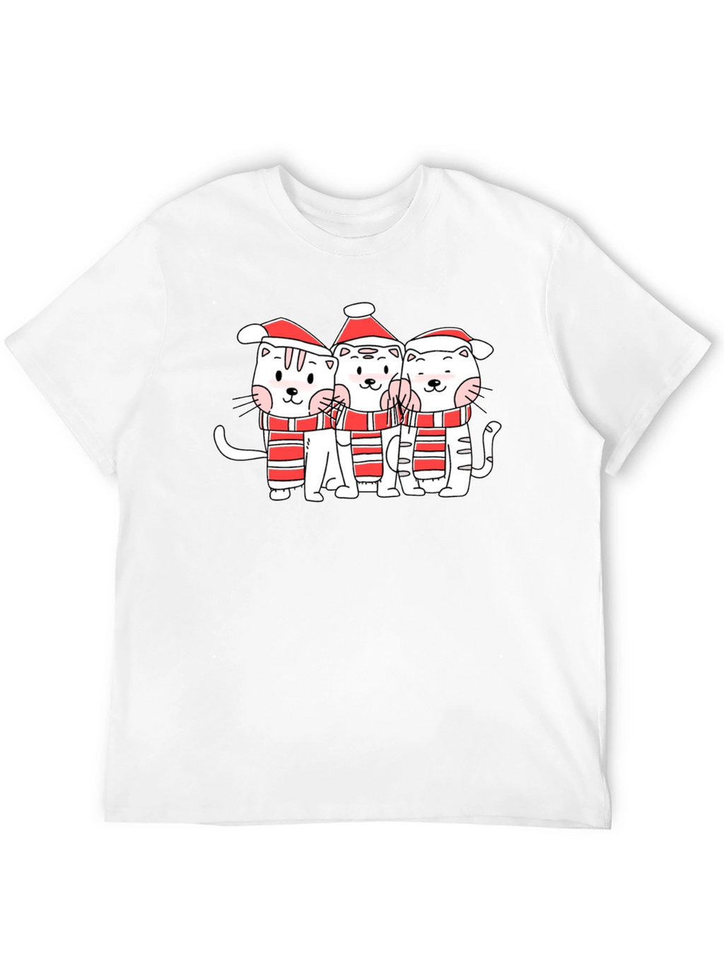 Festive Kitty Crew T-Shirt - Holiday Cheer