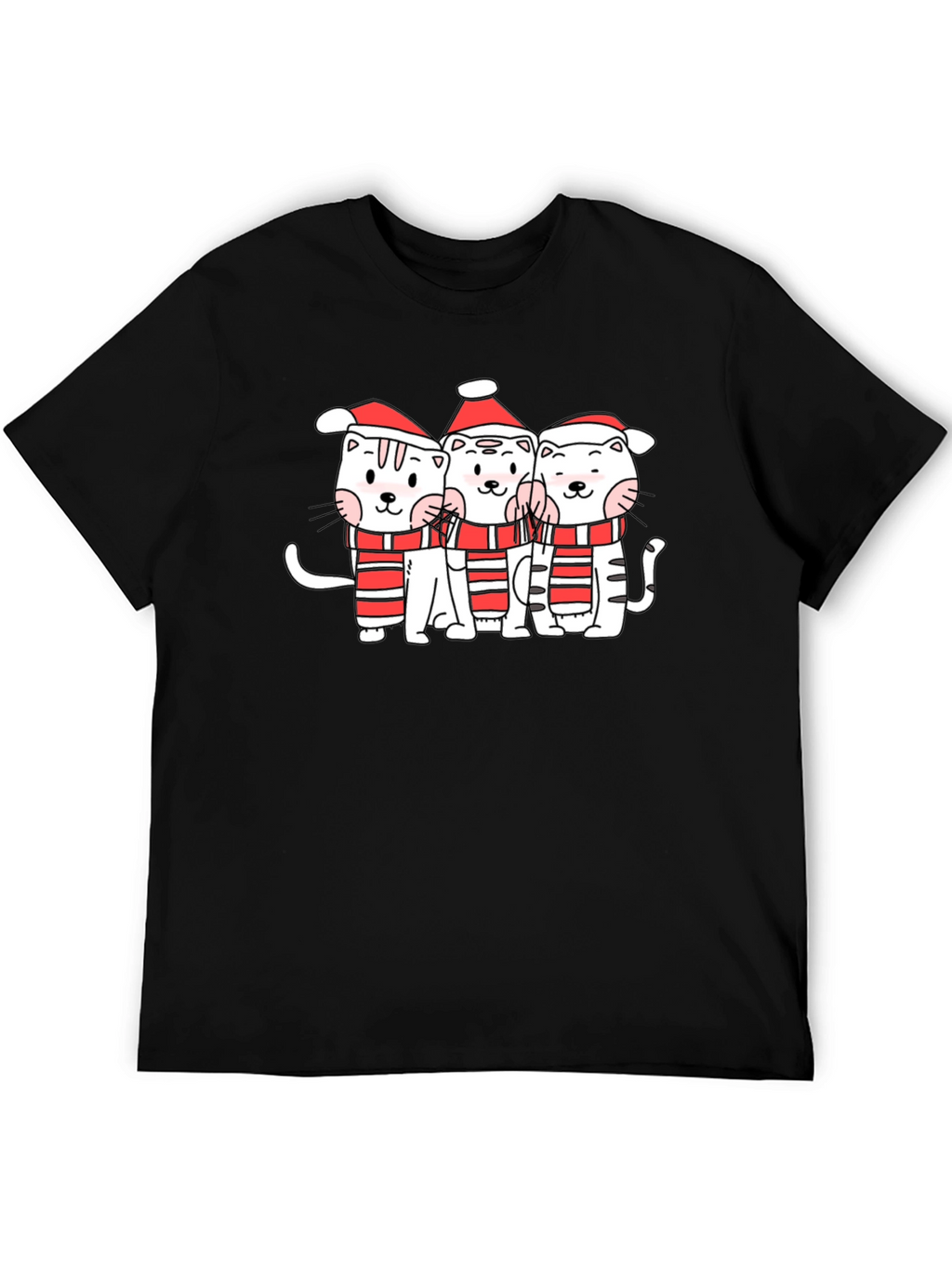 Festive Kitty Crew T-Shirt - Holiday Cheer
