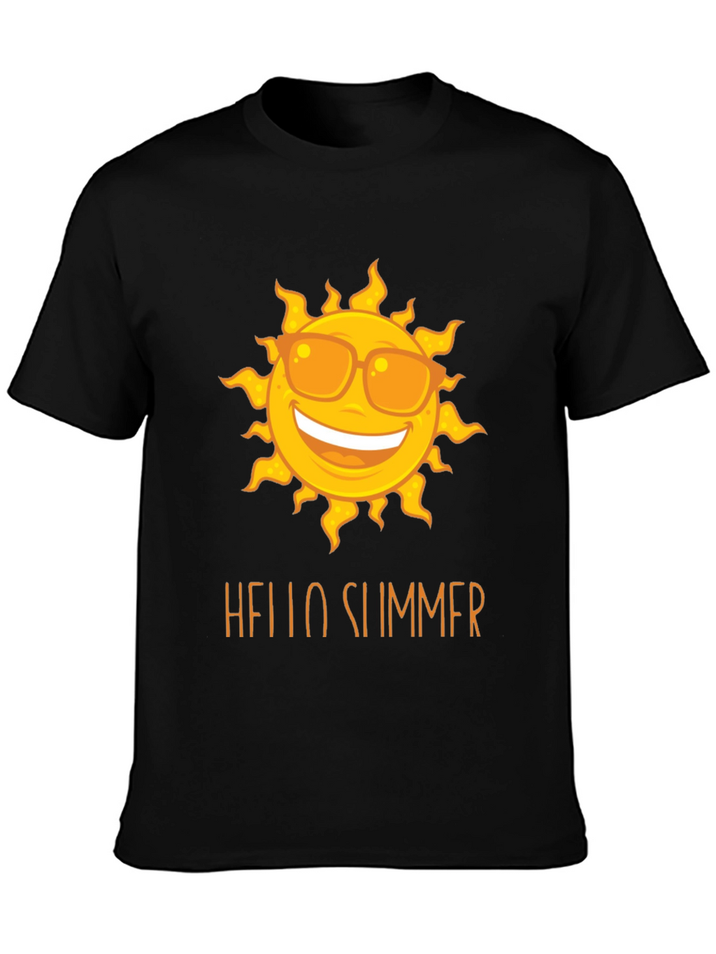 Hello Summer Sun Graphic Tee - Black