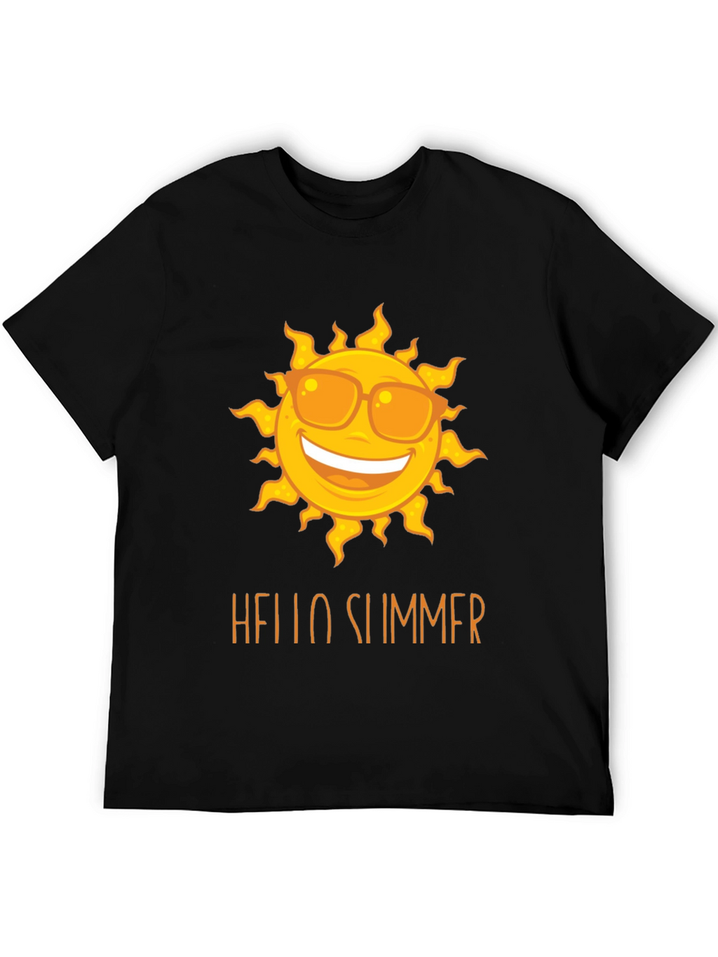 Hello Summer Sun Graphic Tee - Black