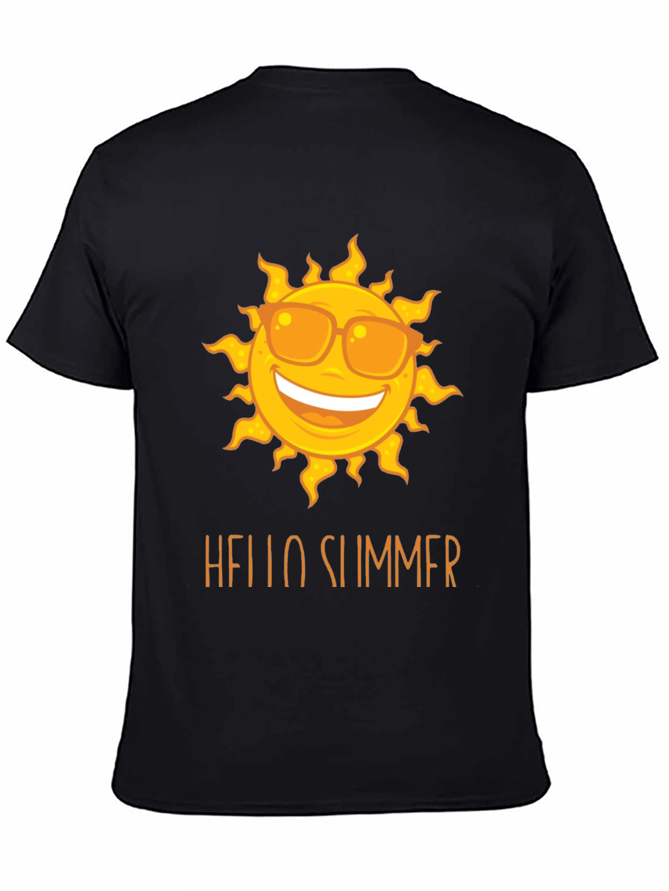 Hello Summer Sun Graphic Tee - Black