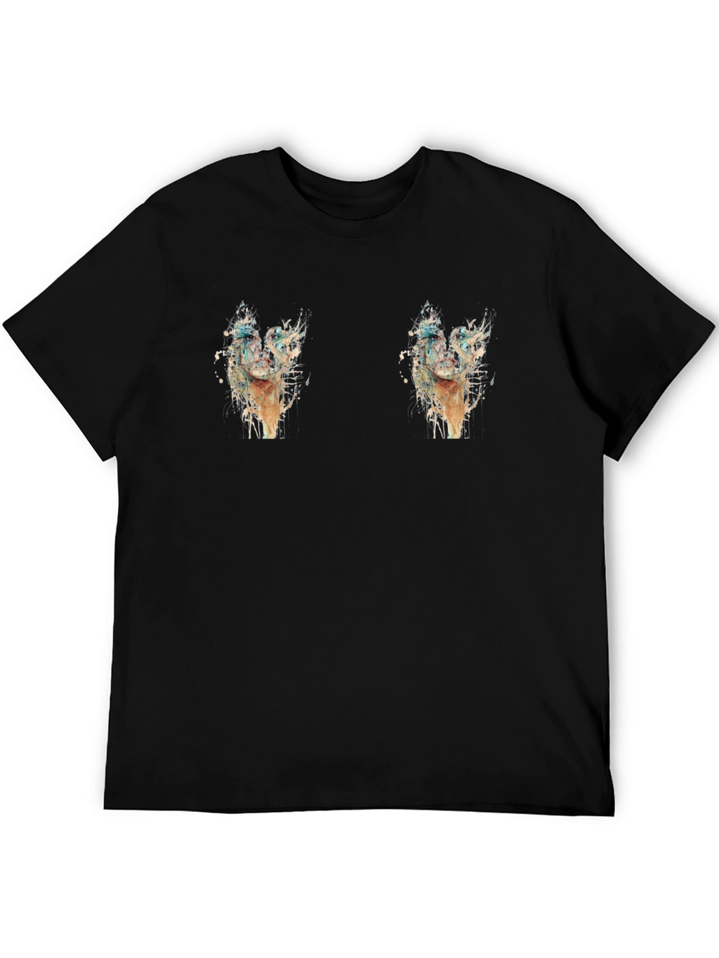 Mens Graphic Black T-Shirt - Cactus Design