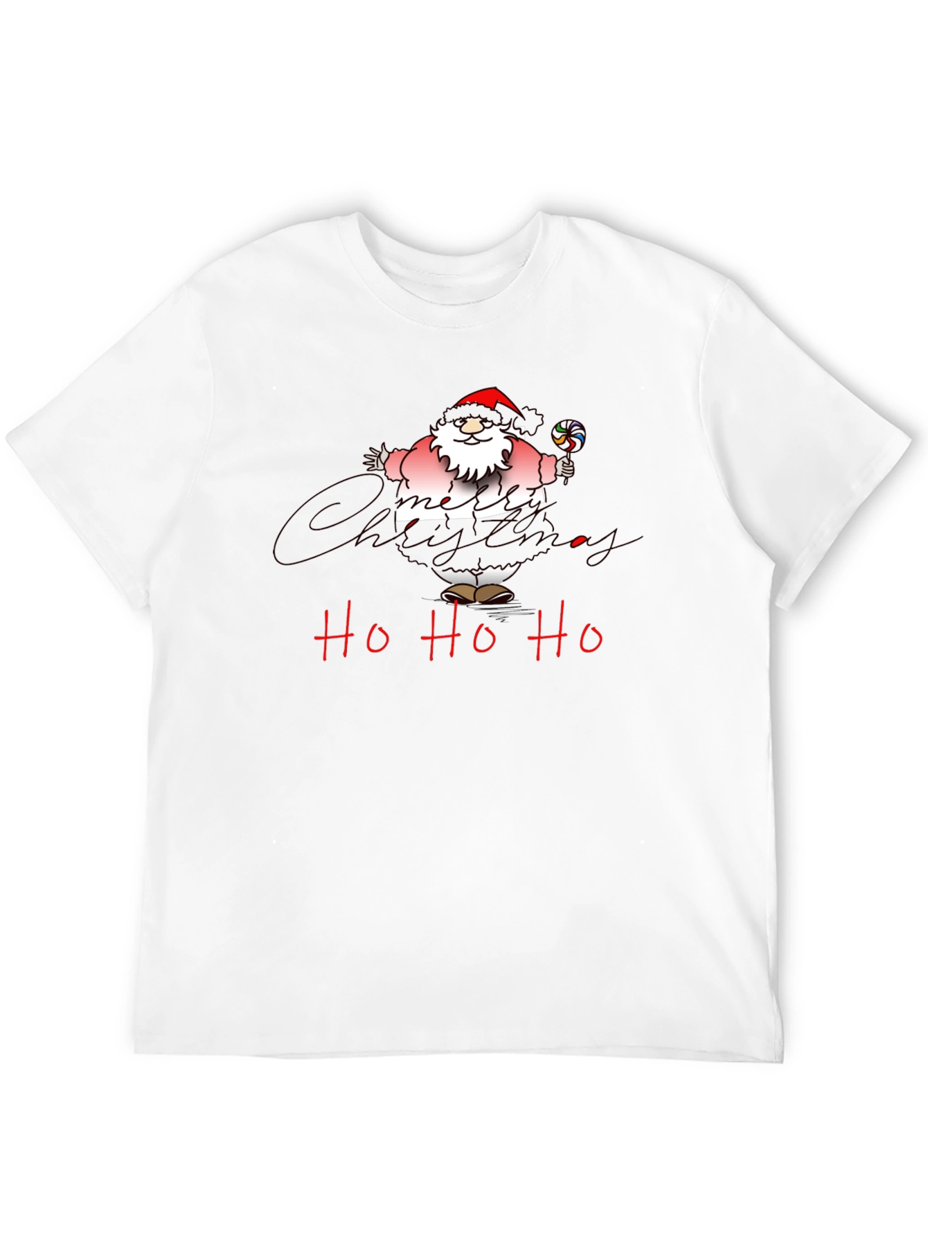 Christmas Santa Ho Ho Ho Black T-Shirt