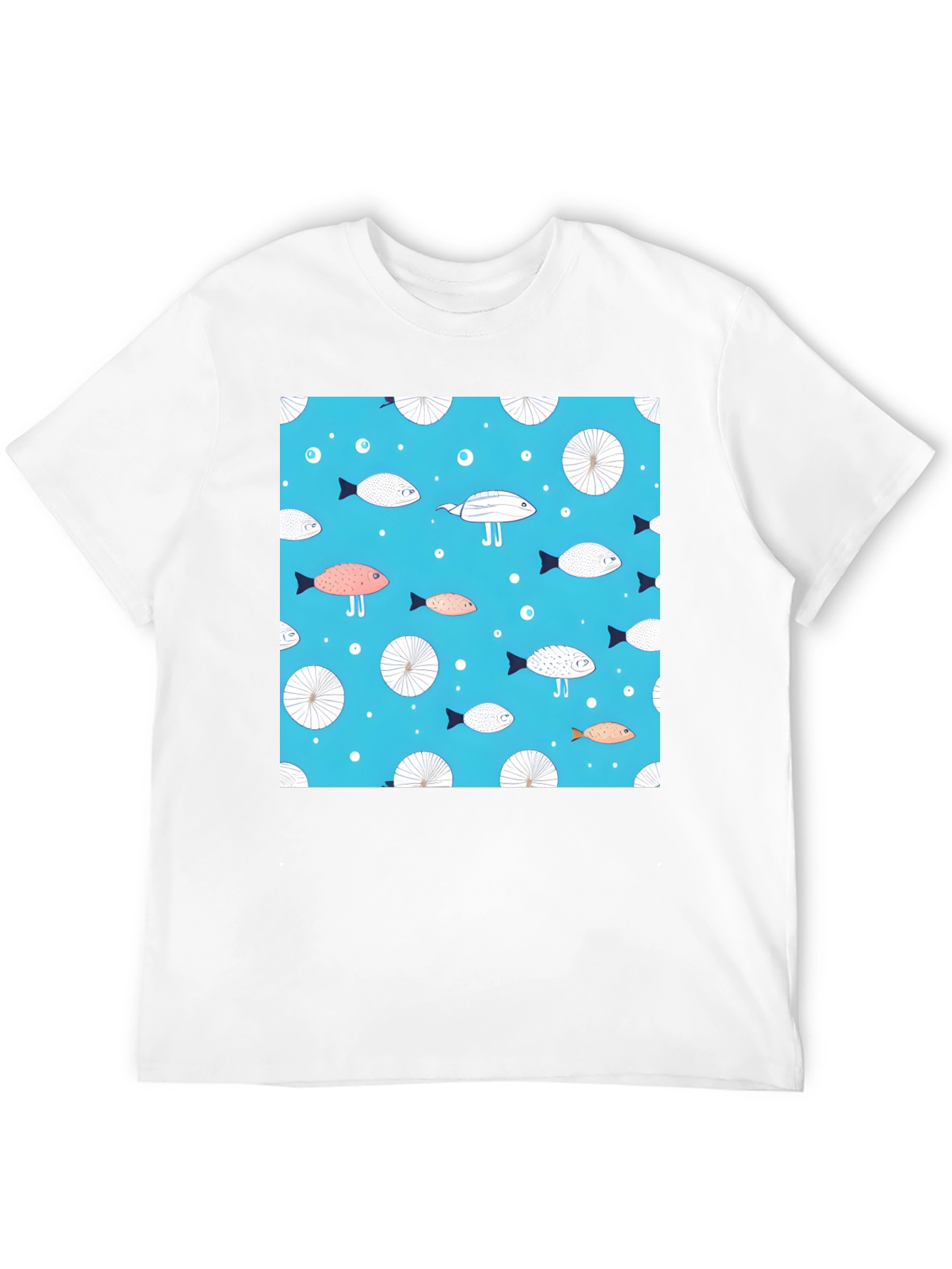 Fun Fish Pattern Tee - Unique Aquatic Design