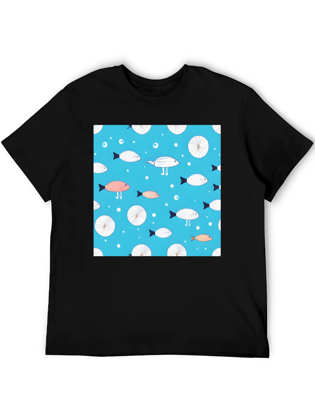 Fun Fish Pattern Tee - Unique Aquatic Design